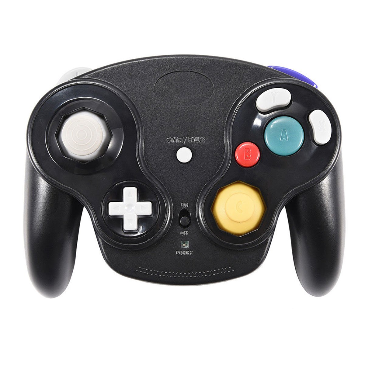 Veanic 2.4G Wireless Gamecube Controller Gamepad Gaming Joystick with Receiver for Nintendo Gamecube,Compatible with Wii (Black) 2