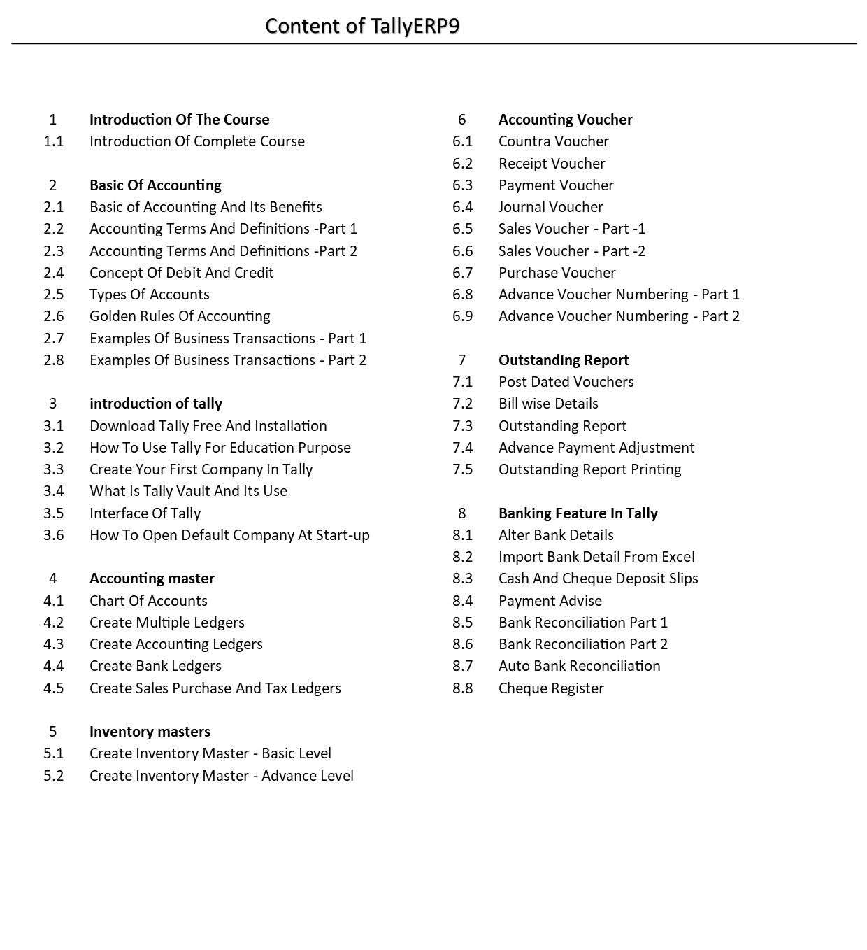 TallyERP9 + Excel 2010 Video Training (1 USB Pendrive, 230 HD Videos, 28 hrs Training) in Hindi 2