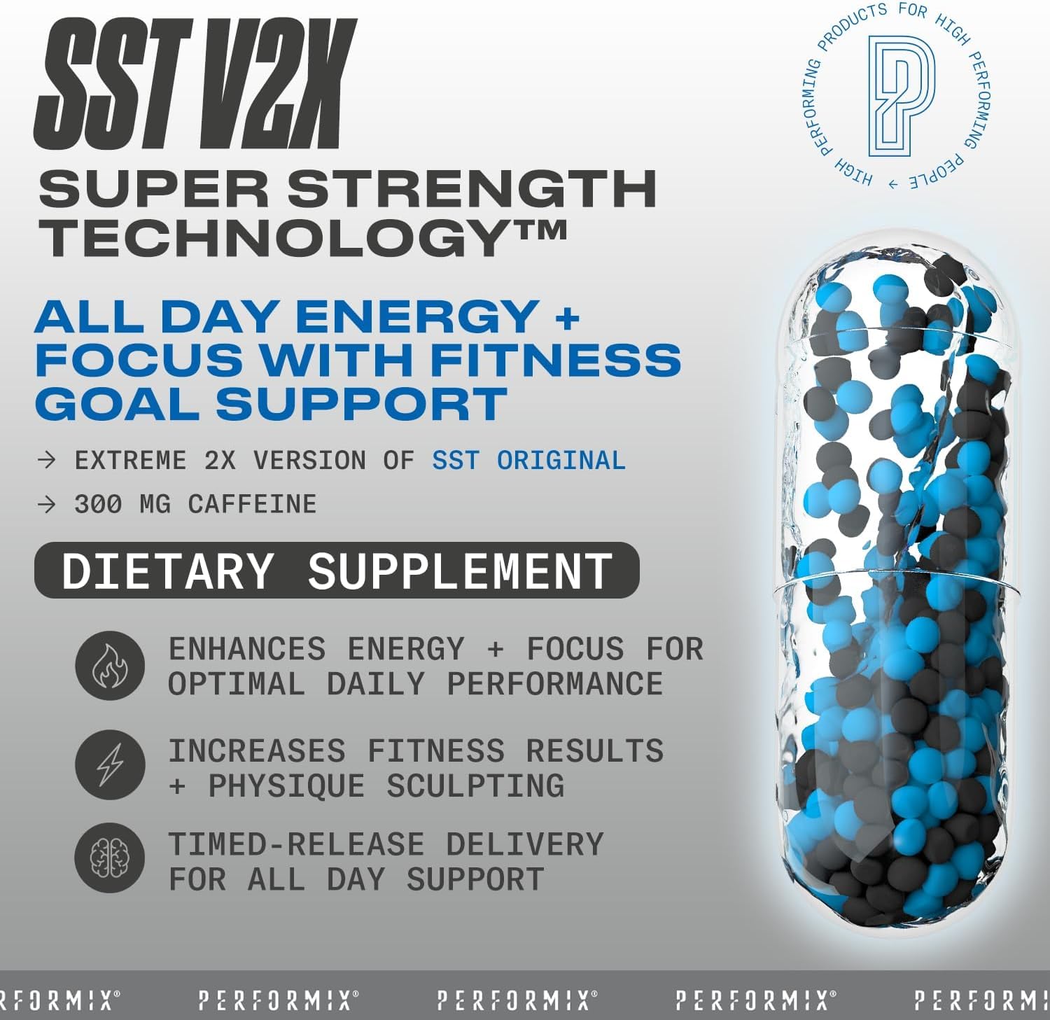 PERFORMIX - SST V2X - Pre Workout - 300 mg Caffeine - Energy Supplements - No Crash - Thermogenic - Nootropic - Timed-Release for All Day Focus, Mood & Energy Boost - Men & Women - 120 Capsules 5