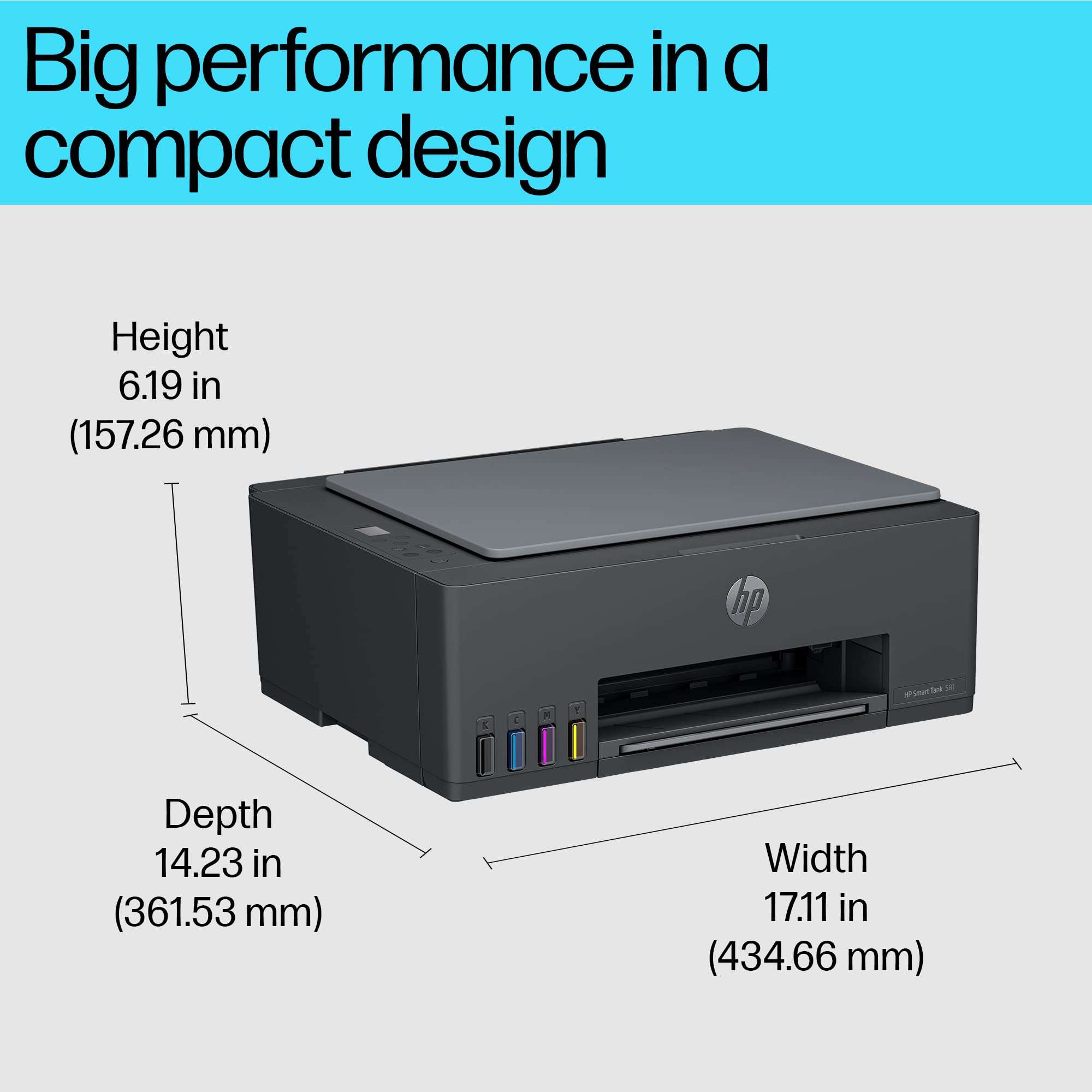 HP Smart Tank 581 All-in-one WiFi Colour Printer with 2 Extra Black Ink Bottles(Upto 18000 Black and 6000 Colour Prints)and 1 Year Extended Warranty with PHA Coverage.Print,Scan &Copy for Office/Home 3