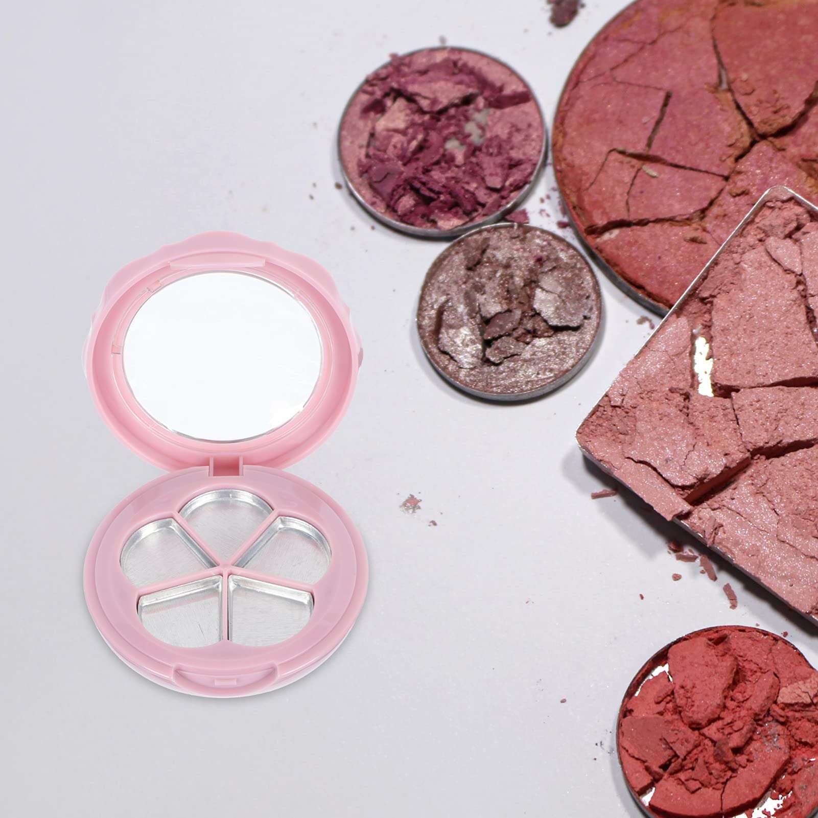 Beaupretty 2 Sets Empty Lipstick Palette with Mirror and Brush Refillable Eyeshadow Palette Box Cosmetics Storage Trays Containter for Lipstick Lip Balm Eyeshadow Blusher 5