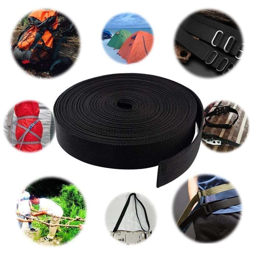 Clickers Art Nylon/Canvas Webbing or Flat Strip Wide for Collars, Leashes, Diving Gear, Sports Gear, Bag Belt, Hiking (Pack of 1) (Width - 1 Inch, 10 Meter) 5