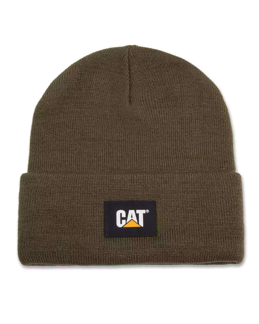 CAT Workwear Men's Caterpillar Label Cuff Beanie, Army Moss 1