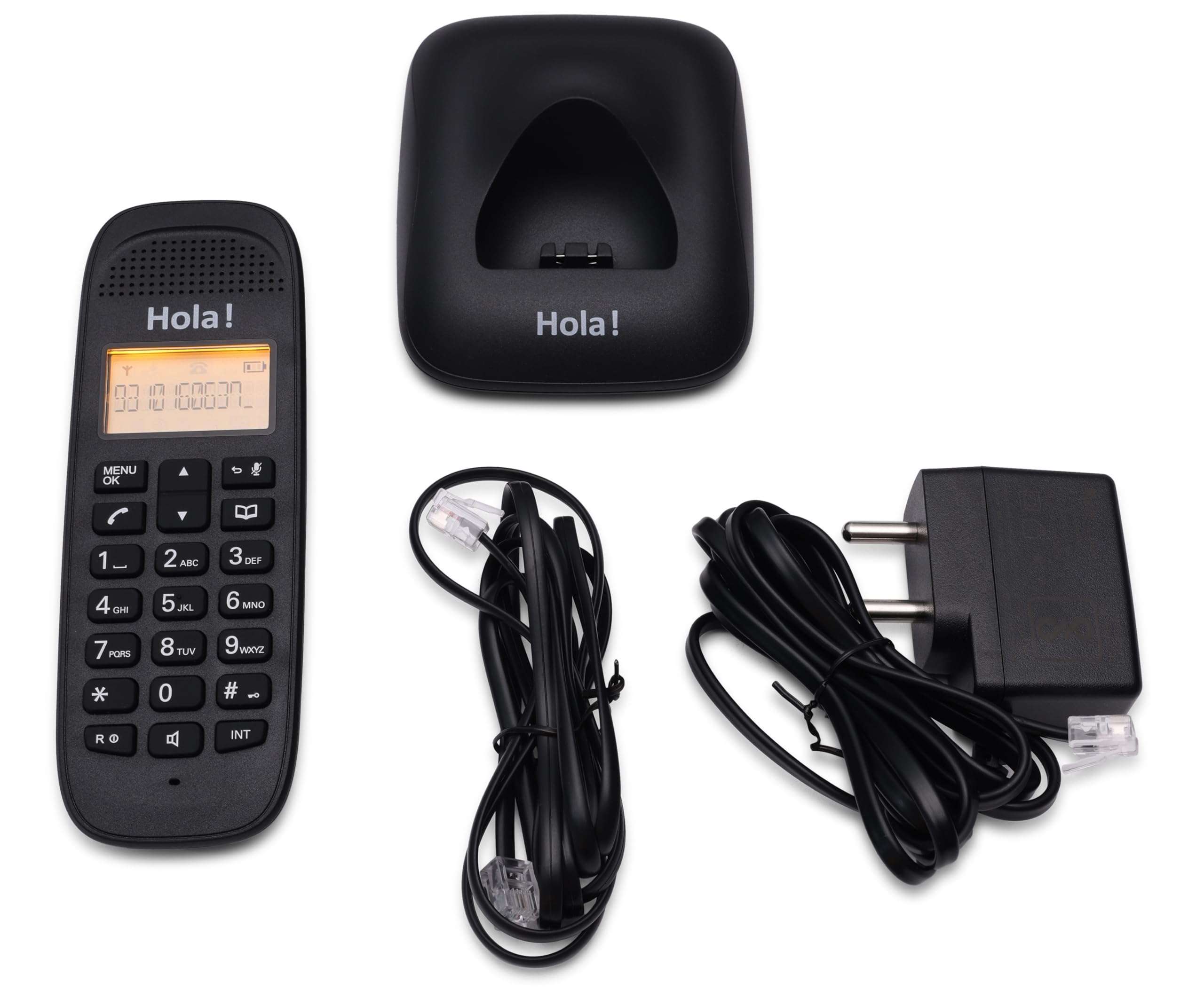 Hola ! Tc 700 Cordless 2.4Ghz Landline Phone with Caller Id Display, Stores 50 Contacts, Upto 8Hrs of Talk Time, Solid Build Quality, Alarm Function, Auto Answer, Mute & Flash Function 6