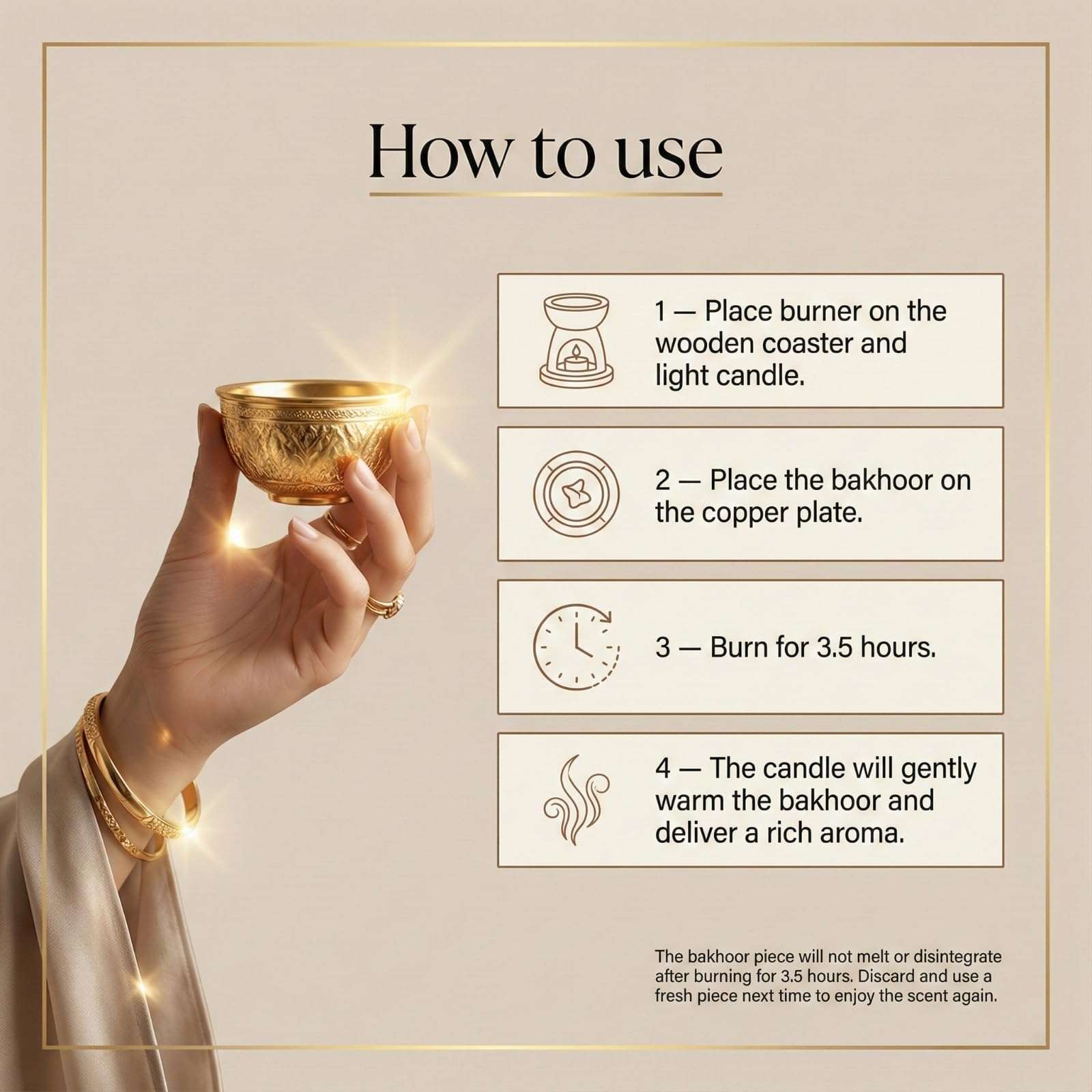 Al Oud Combo Bakhoor Resheeqa 50g with Electric LED Kapoor Dani | Ceramic Dhoop Dani, Aroma Incense Burner & Night Lamp for Home & Office 5