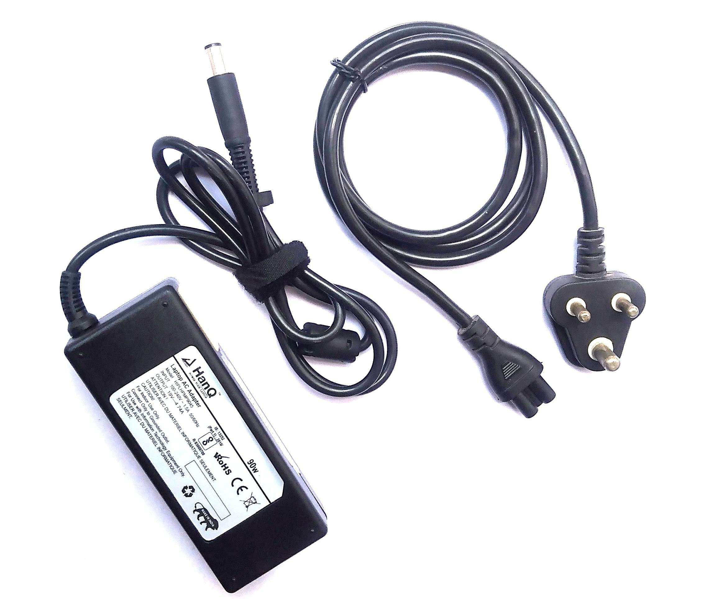 HanQ Laptop Charger for HP Compaq Presario 918RSH 920 19V 4.74A 90W 7.4MM X 5.0MM Pin Diameter Laptop Adapter with Free Power Cod. 1