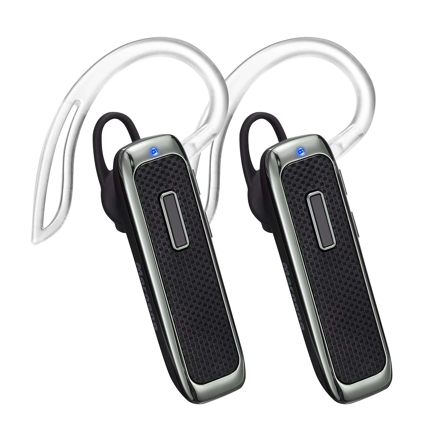 Marnana Bluetooth Headset, Hands-Free Wireless Earpiece w/ 18 Hours Playtime and Noise Cancelling Mic for iPhone Samsung Android Cellphone Truck Driver-2Pack 1