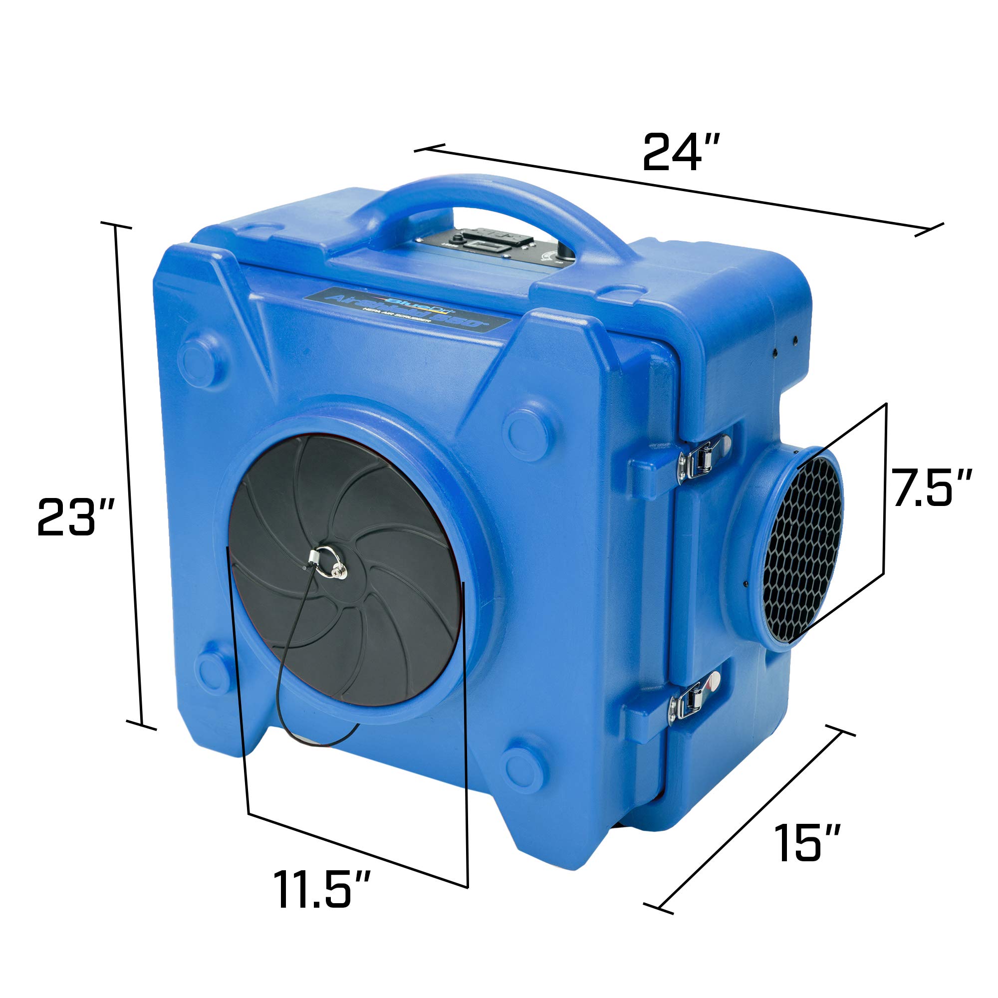 BlueDri BD-AS-550-BL Negative Machine Airborne Cleaner HEPA Scrubber Water Damage Restoration Equipment Air Purifier, for Commercial Use, 4-Pack, Blue 3