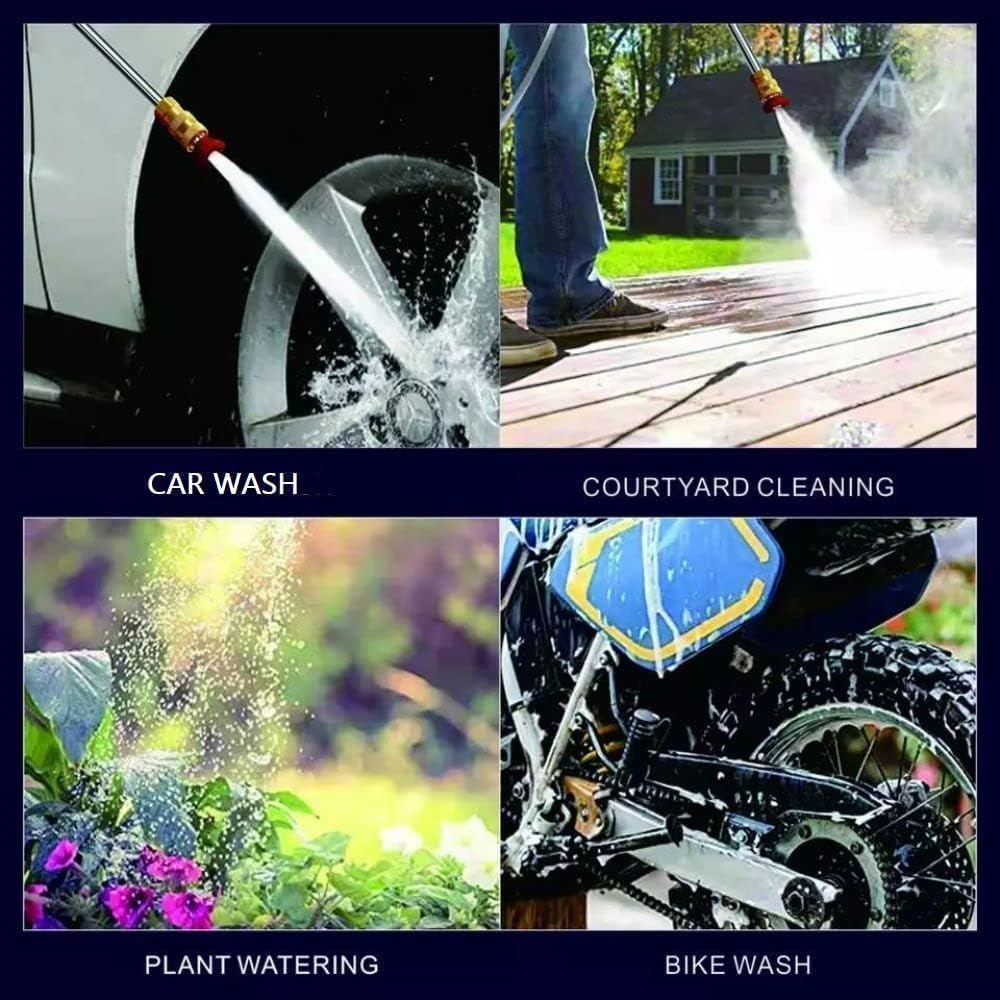 YAMATIC (Double Battery) Wireless High Pressure Car Washer & Car Cleaning 48V Rechargeable Electric Pressure Washer Gun Machine Tool for Top Flexible Pressure Washer Hose (Double Battery Gun) 4