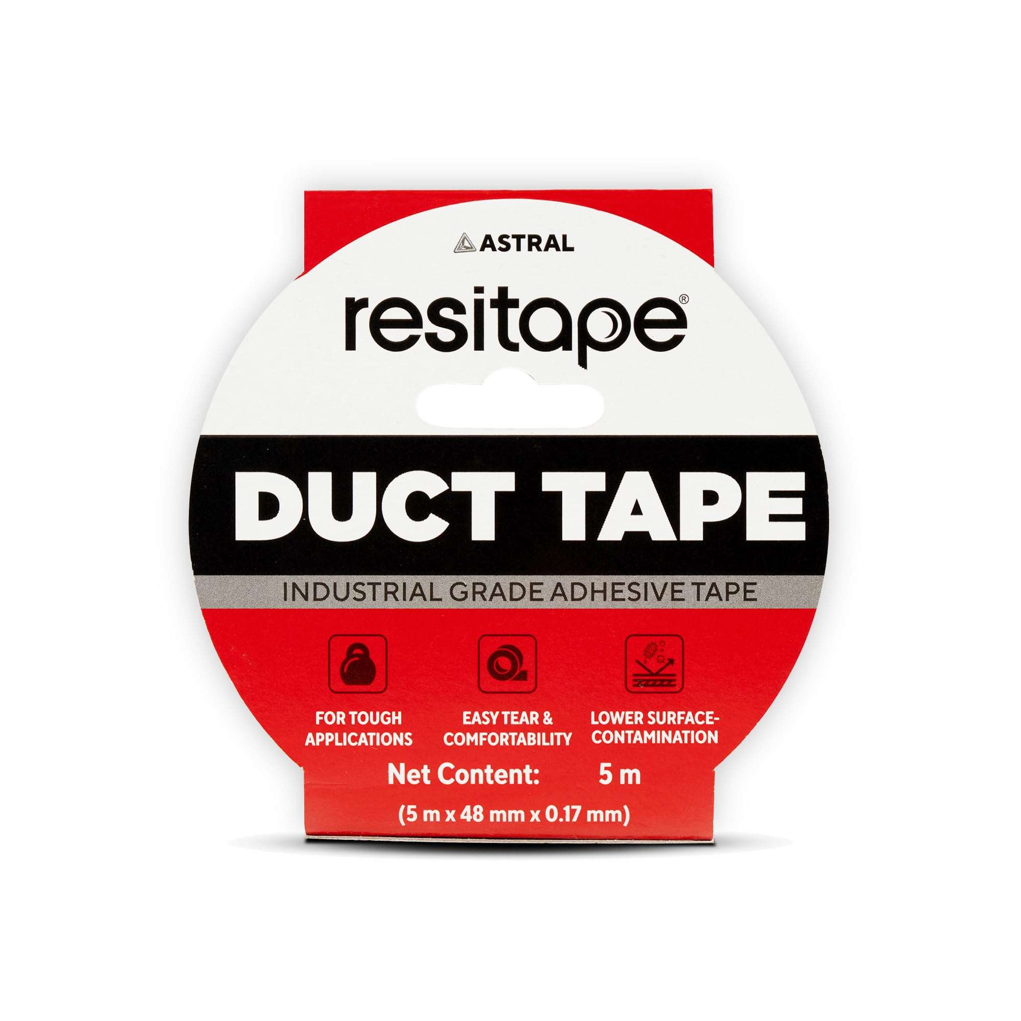 Resitape Astral Duct tapeIHeavy Duty Multi-Purpose IEasy Tear I Strong Grip & AdhesionIHigh Tensile Strength I Excellent Waterproofing I Versatile use for DIY 5mtr X 50 mm X 0.17mm 1