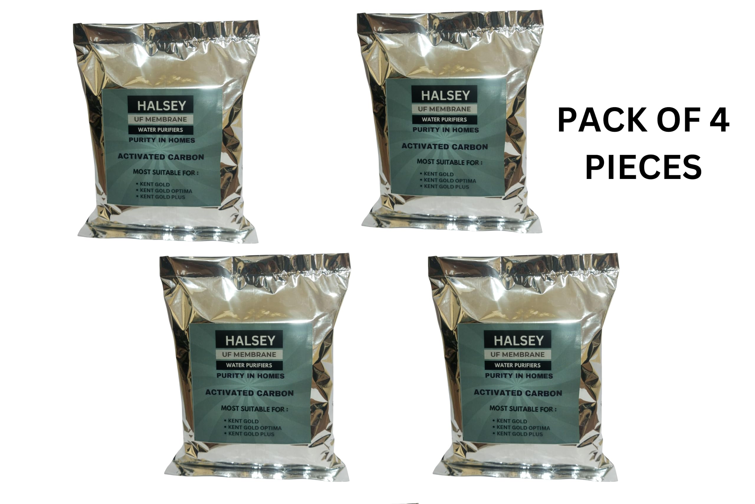 Halsey Original Combo of 1 Uf Membrane, 1 Activated Carbon Pack, 1 Sediment Filter for Kent Gold/Kent Gold+/Kent Optima Gravity Filters Spare Kit for Kent (Activated Carbon ONLY) 4