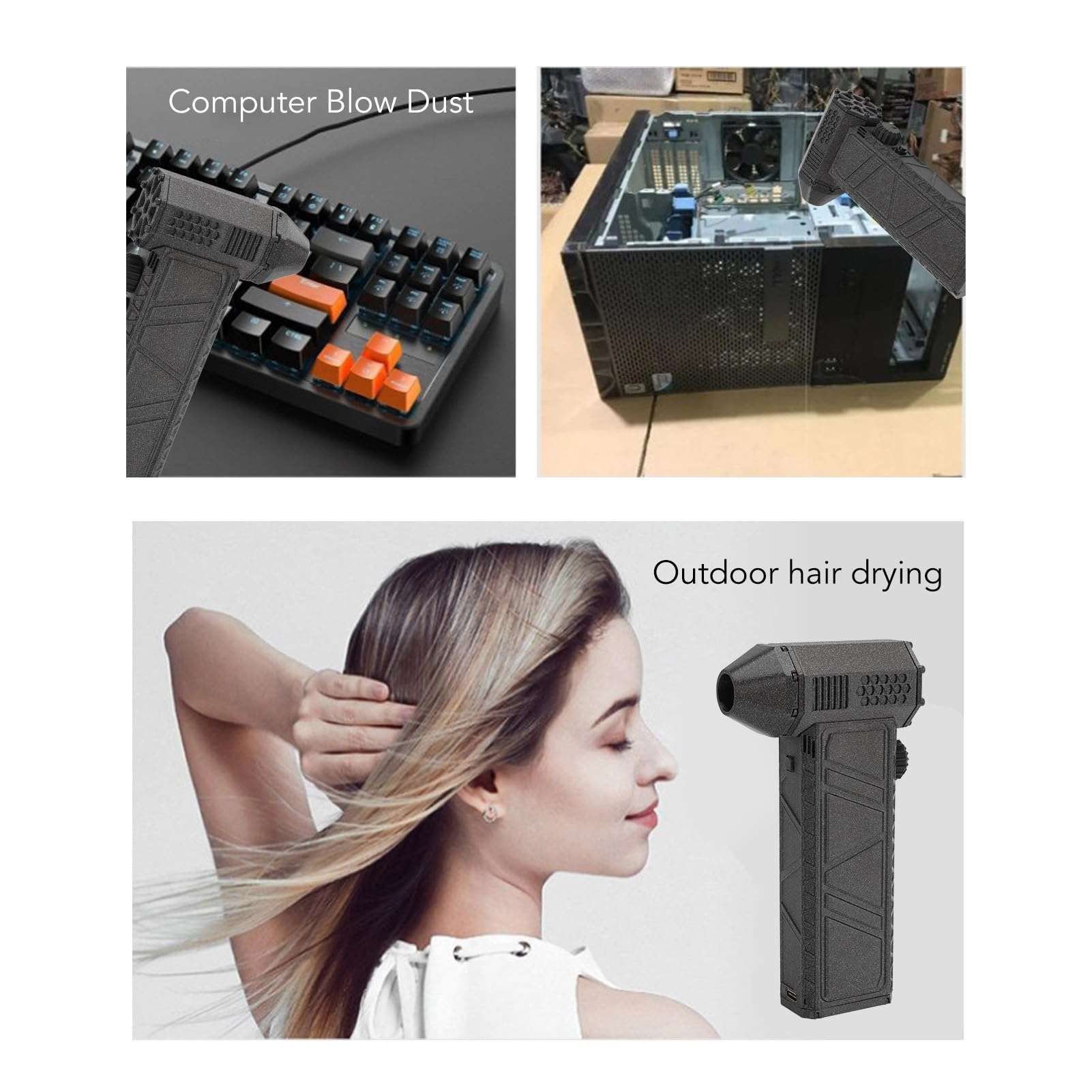 Jet Dry Blower, 200000 RPM Portable Electric Air Duster with Adjustable Speed, Rechargeable Cordless Mini Jet Blower Super Jet Fan for Computer, Keyboard, Outdoors, Car, Home 6