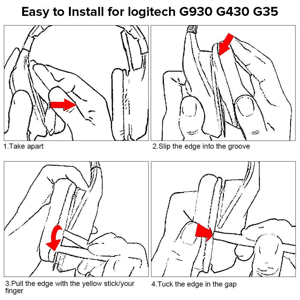 G930 Replacement Pads G935 Earpads Ear Pads Compatible with G930 G935 G35 G430 Wireless Gaming Headset (Black) 6