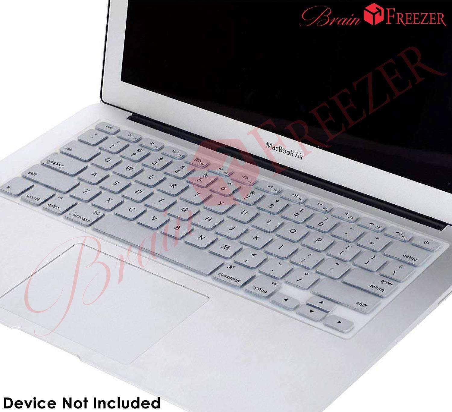 Brain Freezer Premium Ultra Thin Keyboard Cover Protector for MacBook Air 13" A2179, A2337 M1 Chip (Year 2020+) Silver 4