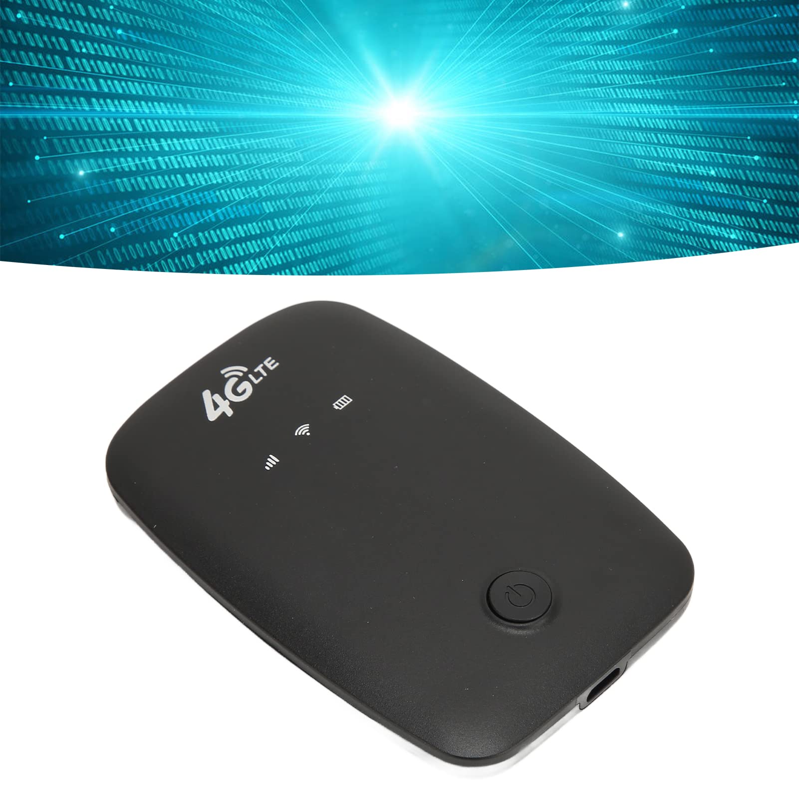 Mobile WiFi Hotspot, High Speed Internet Access Portable 4G WiFi Router 2100mAh Battery SIM Card Slot Black for Cell Phone 2