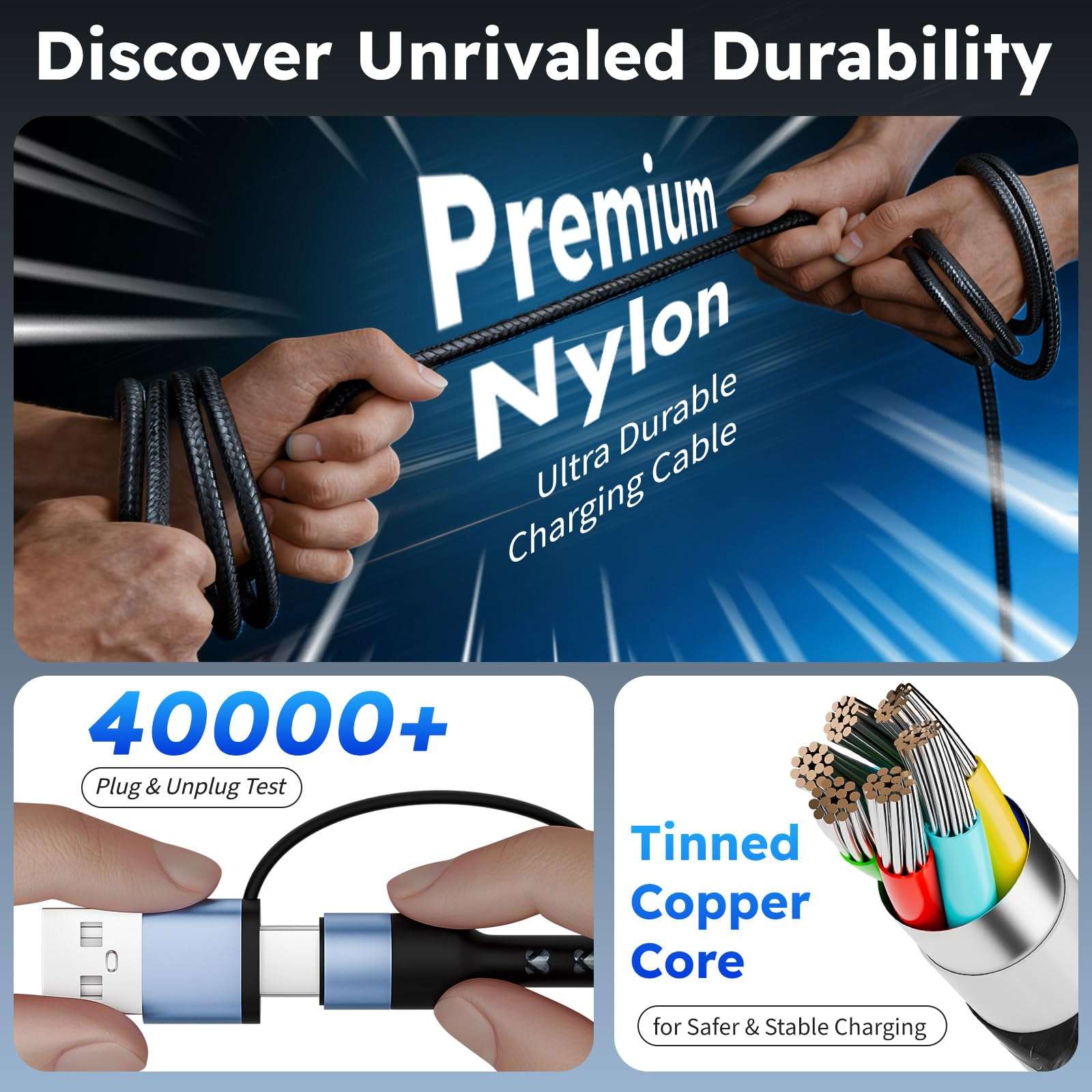 Upgraded 4 in 2 Multi Charging Cable with Dual Type C Port for iPhone 17/ Galaxy 25, Multi iPhone Charger Cord Travel Charger for Multiple Devices for iPhone17-8, iPad, Androids and More-2Packs 5FT 6