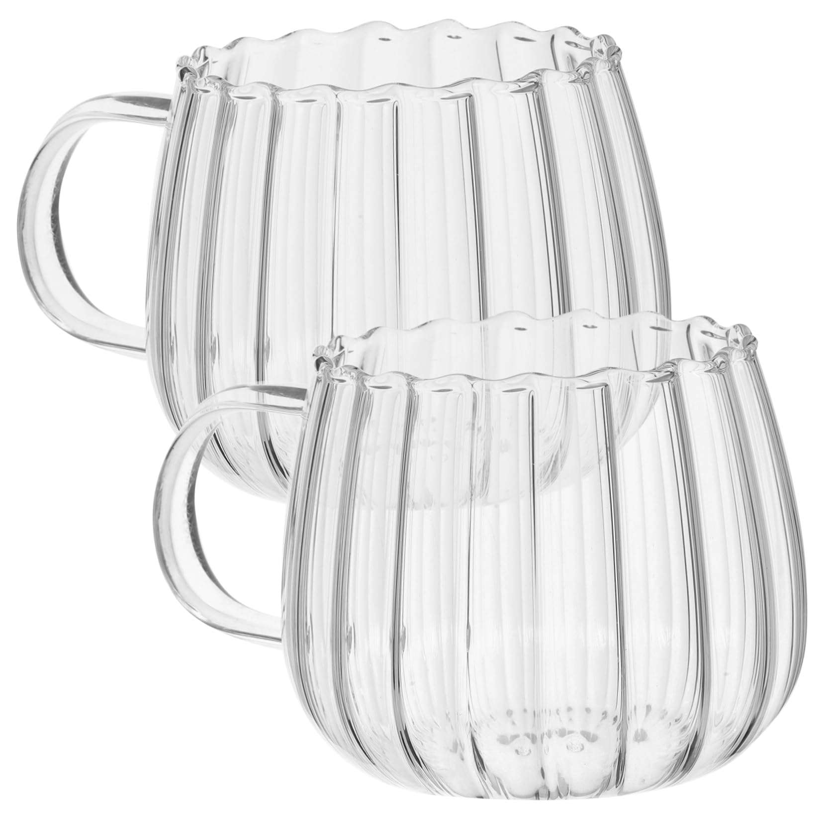 GREENADSCAPE 2pcs Glass Pumpkin Cups Halloween Mugs Teacup Hot Chocolate Drinks Jugs Flask Transparent Coffee Cup Oatmeal Mug Measuring Cup Spout Travel Mugs Giant Coffee Mugs Drink Garnish See 1