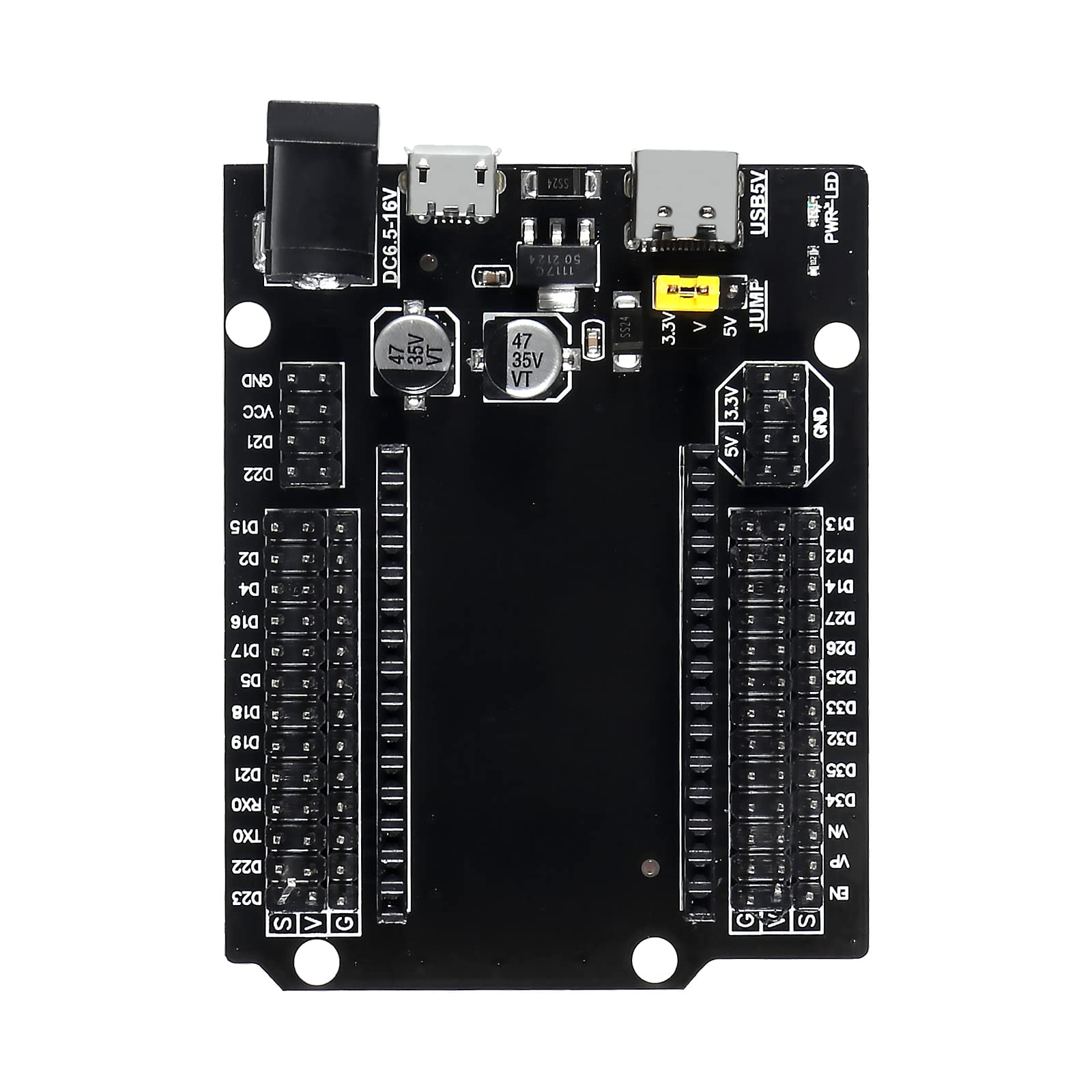 DORHEA 3Pcs ESP32 Development Board 30Pin Type-C Micro USB Dual Interface ESP32 Shield 30P Ultra-Low Power Dual Core ESP32-DevKitC-32 ESP-WROOM-32 ESP-32 ESP-32S Expansion Board 2
