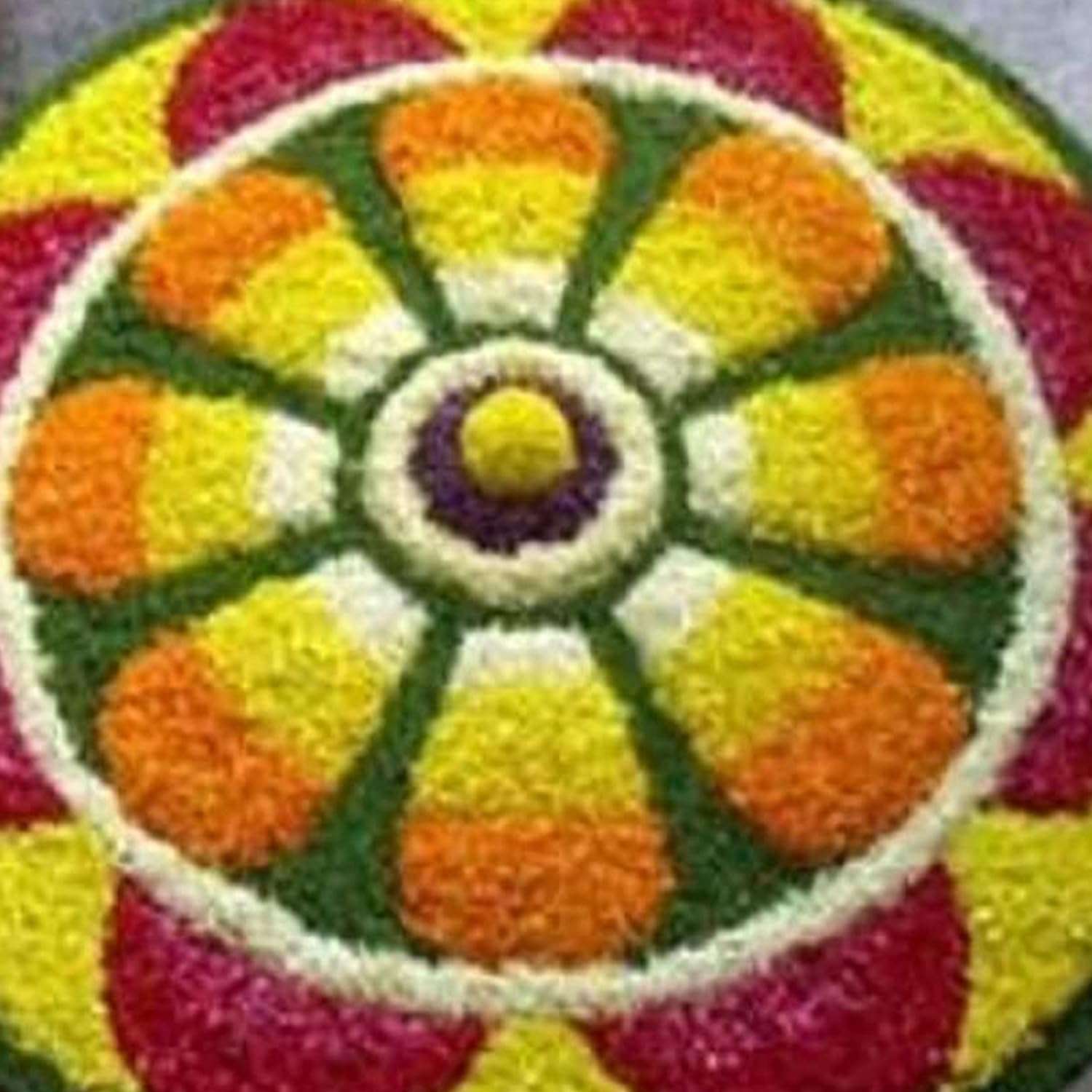 StromX Super Soft Microfiber Traditional Modern Rangoli Door Mat for Home, Temple, Living Room, Door Entrance, Bedroom Decoration (24 x 24 Inch, Floral) 3
