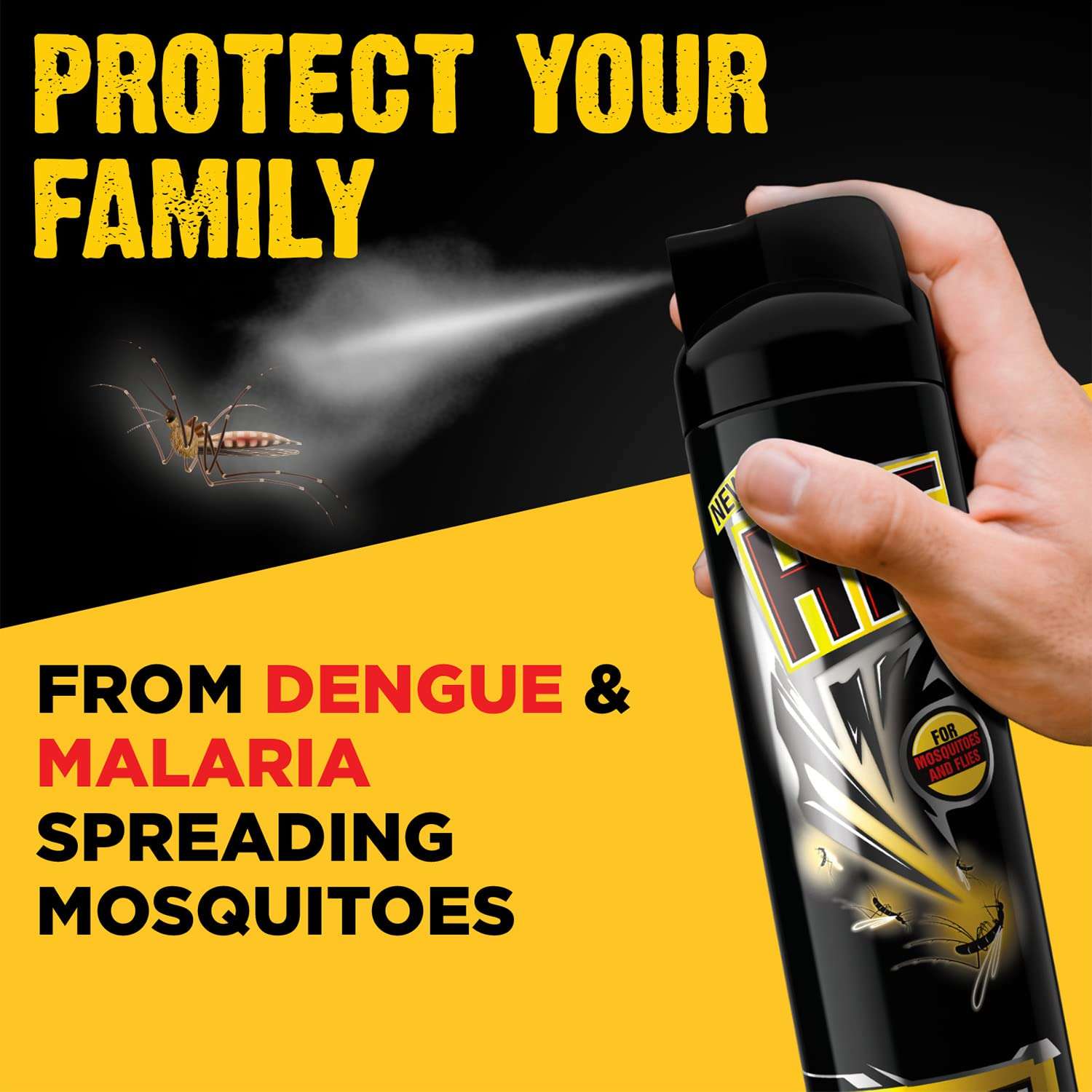 HIT Flying Insect Killer - Mosquito & Fly Killer Spray (200ml) | Instant Kill | Protection from Dengue & Malaria 3