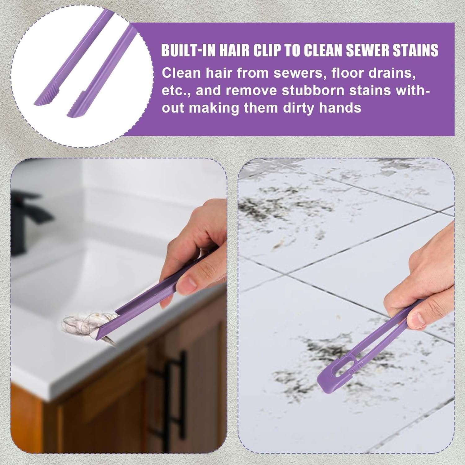 ZAIKRO 360-Degree Rotating Gap Cleaning Brush | Multi-Purpose Crevice Brush for Bathroom, Kitchen Tiles, Window Tracks & Corners | Purple/White 3