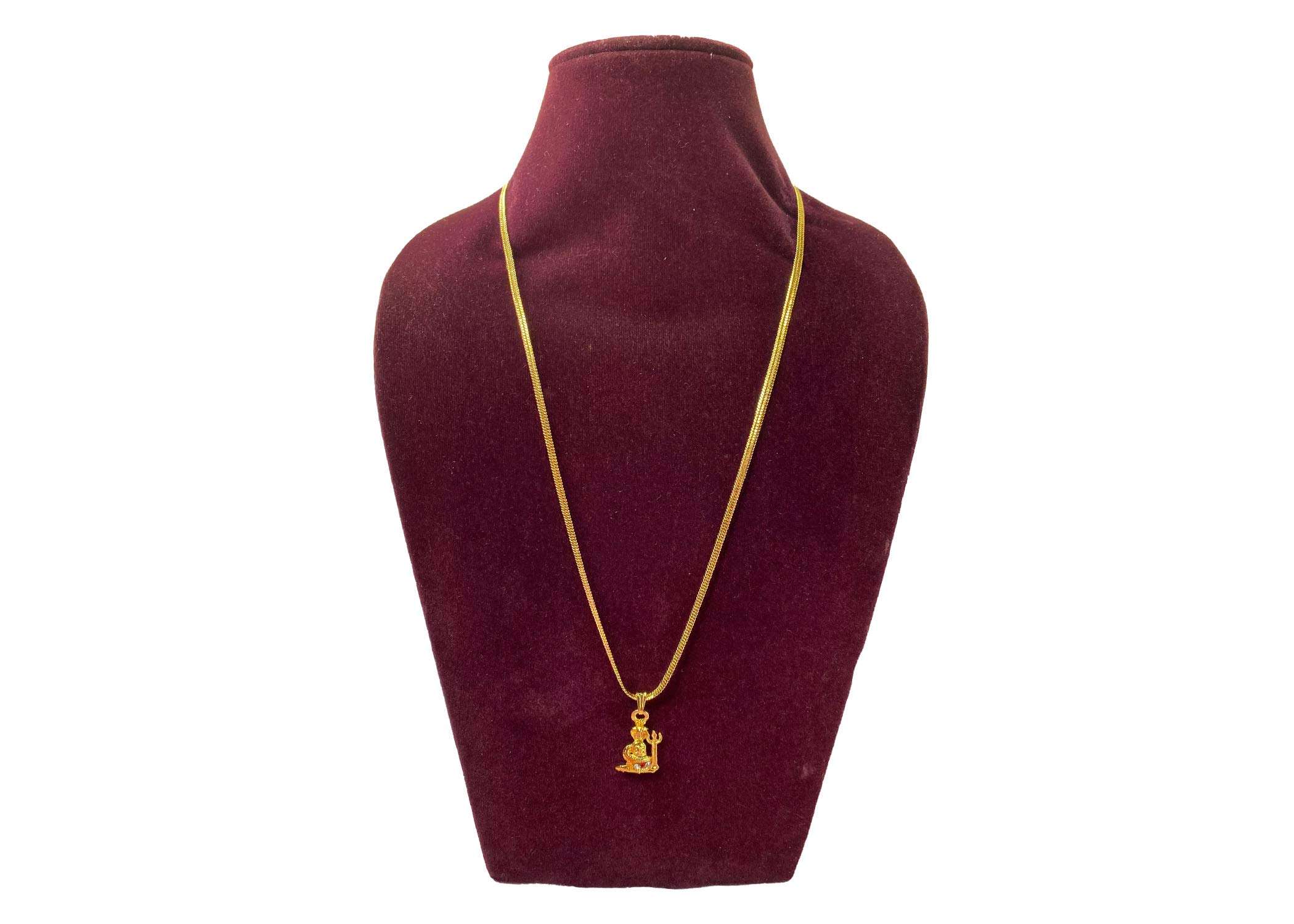 MAHANT JI Gold Plated And American Diamond Shivling Trishul Locket With Chain, Gangajal And Chandan From Kashi 1