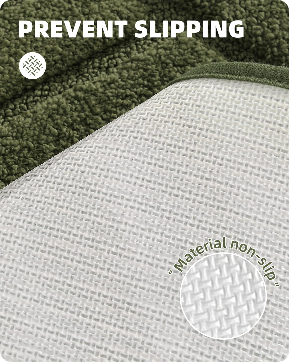 Color&Geometry 24"x36" Green Bathroom Rugs- Non Slip, Absorbent, Thick, Soft, Washable Bath Mat, 2'x3' Large Bath Rug Bath Mats for Bathroom Floor, Shower, Sink, Vanity 4