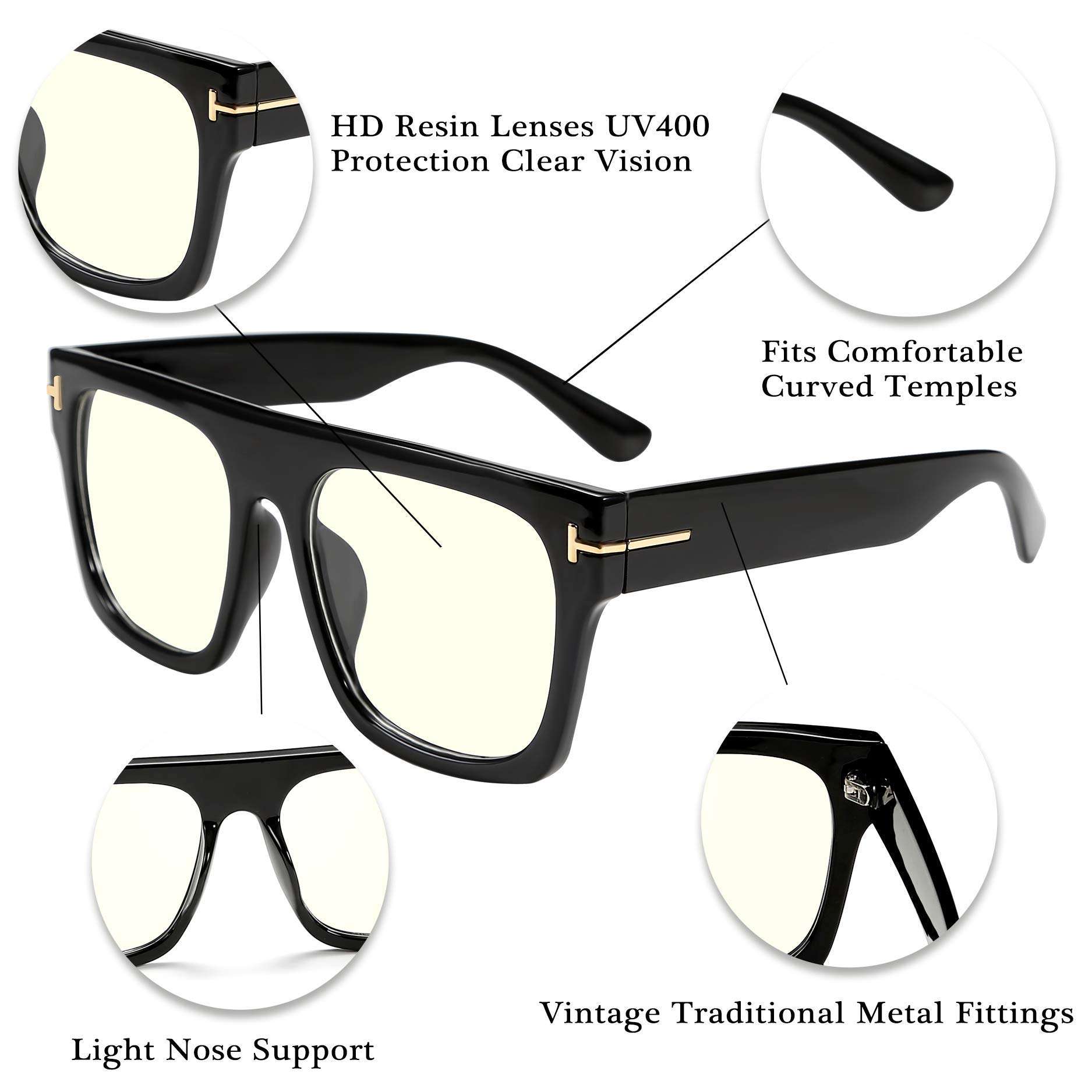 Karsaer Vision Trendy Fashion New Design Blue Light Blocking Glasses Women's and Men's Computer Glasses Big Box Fashion Trend Designer Style 3