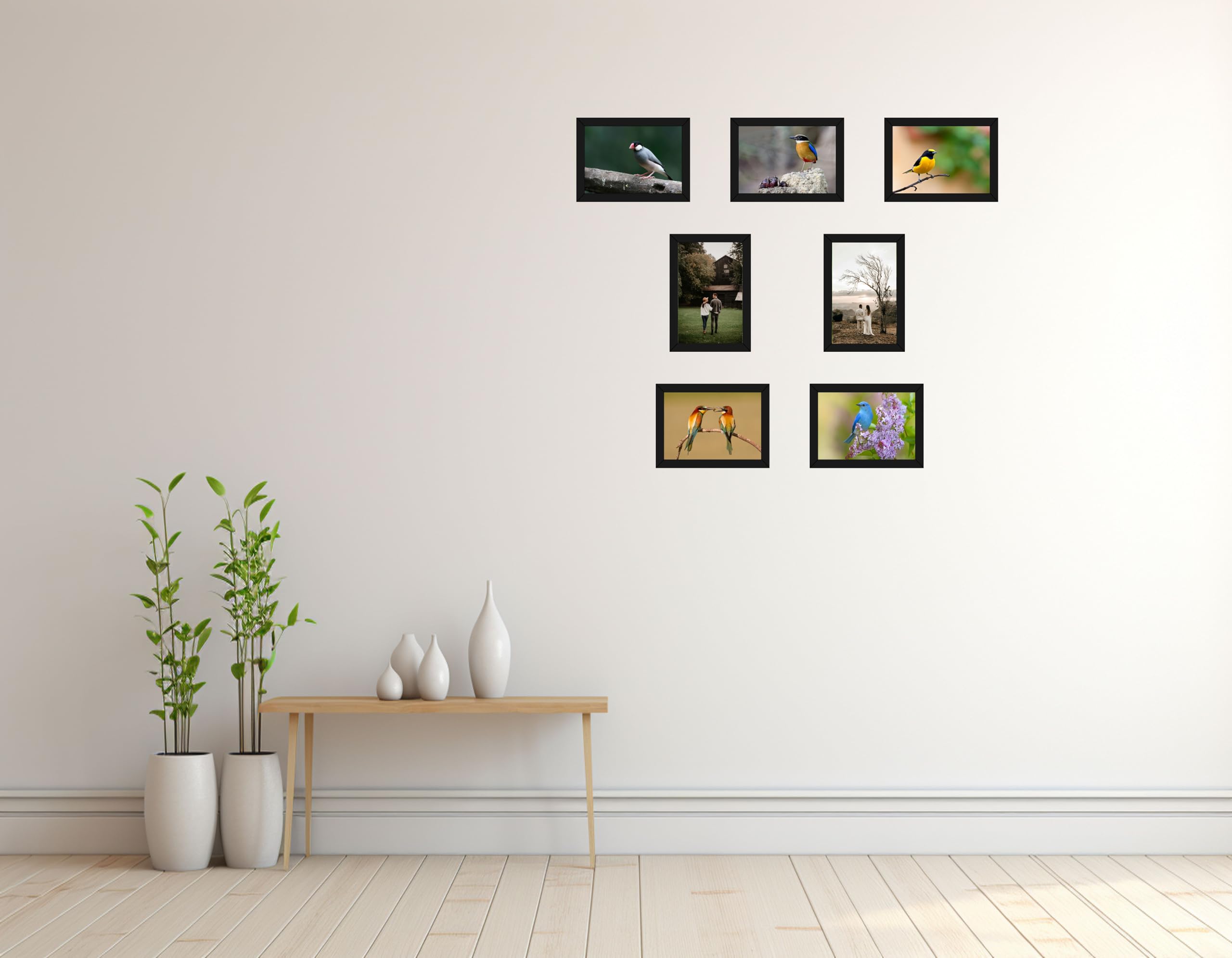 HK PRINTS Photo Frame for Home Office School Decoration Set of 7 A4 Frames Combo for Wall Hanging (8x12 Inch, Synthetic Wood, Plexiglass) F-7 4