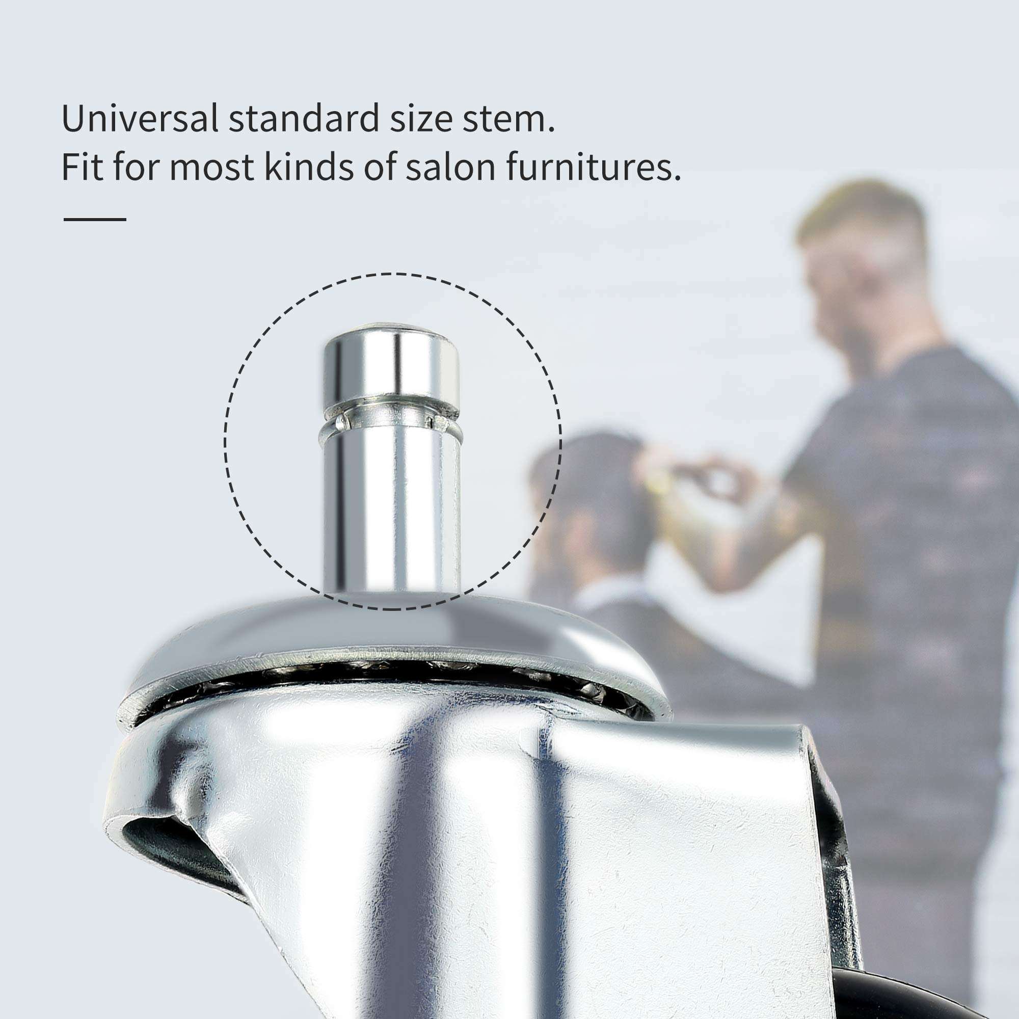 Salon Trolley Cart Chair Caster Wheels (Set of 4), Hair-Free Rolling Casters for Stool Chair, Hair Stylist Color Table Tray, Spa Beauty Furniture Equipment 6