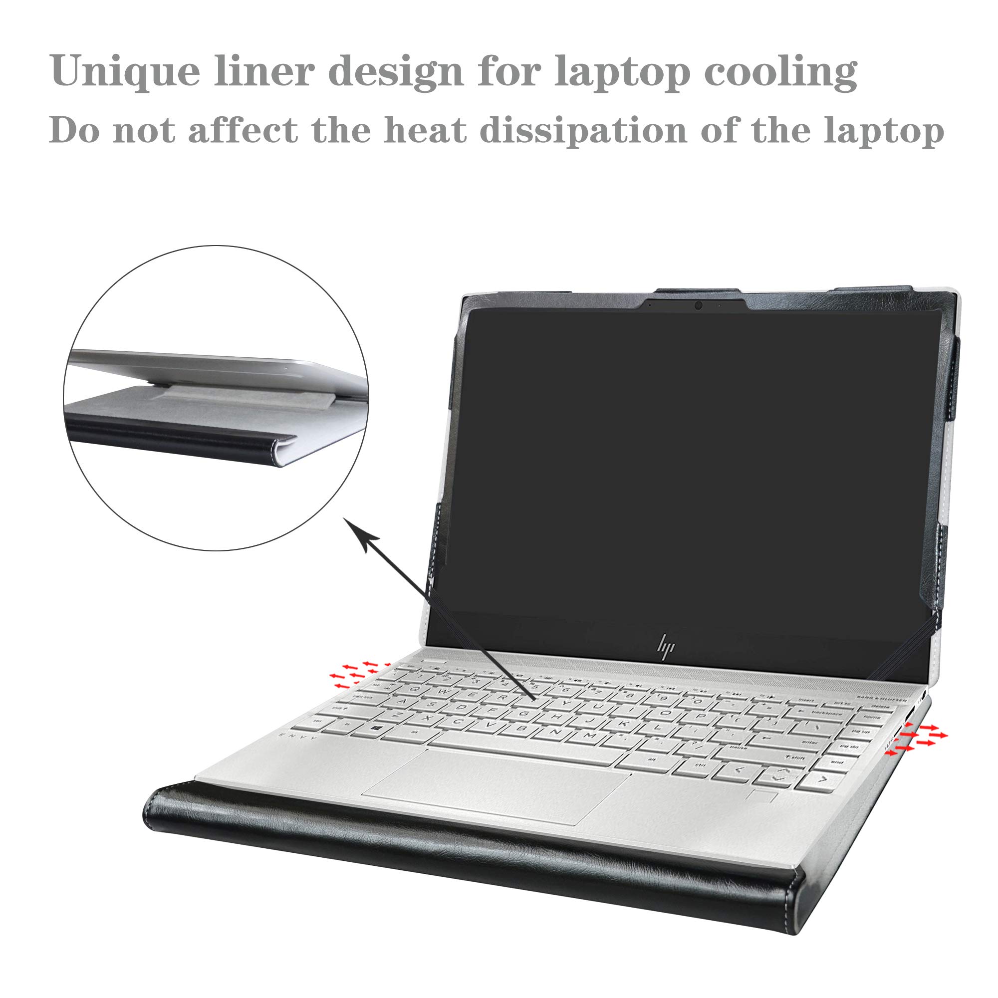 Alapmk Protective Case Cover for HP Pavilion Aero 13-bgXXXX/Pavilion Aero 13 13-beXXXX & ProArt PX13 HN7306 HN7306WV & MSI Prestige 13 AI+ Evo A2VMG/Prestige 13 AI Evo A1MG 13.3" Laptop,Black 4