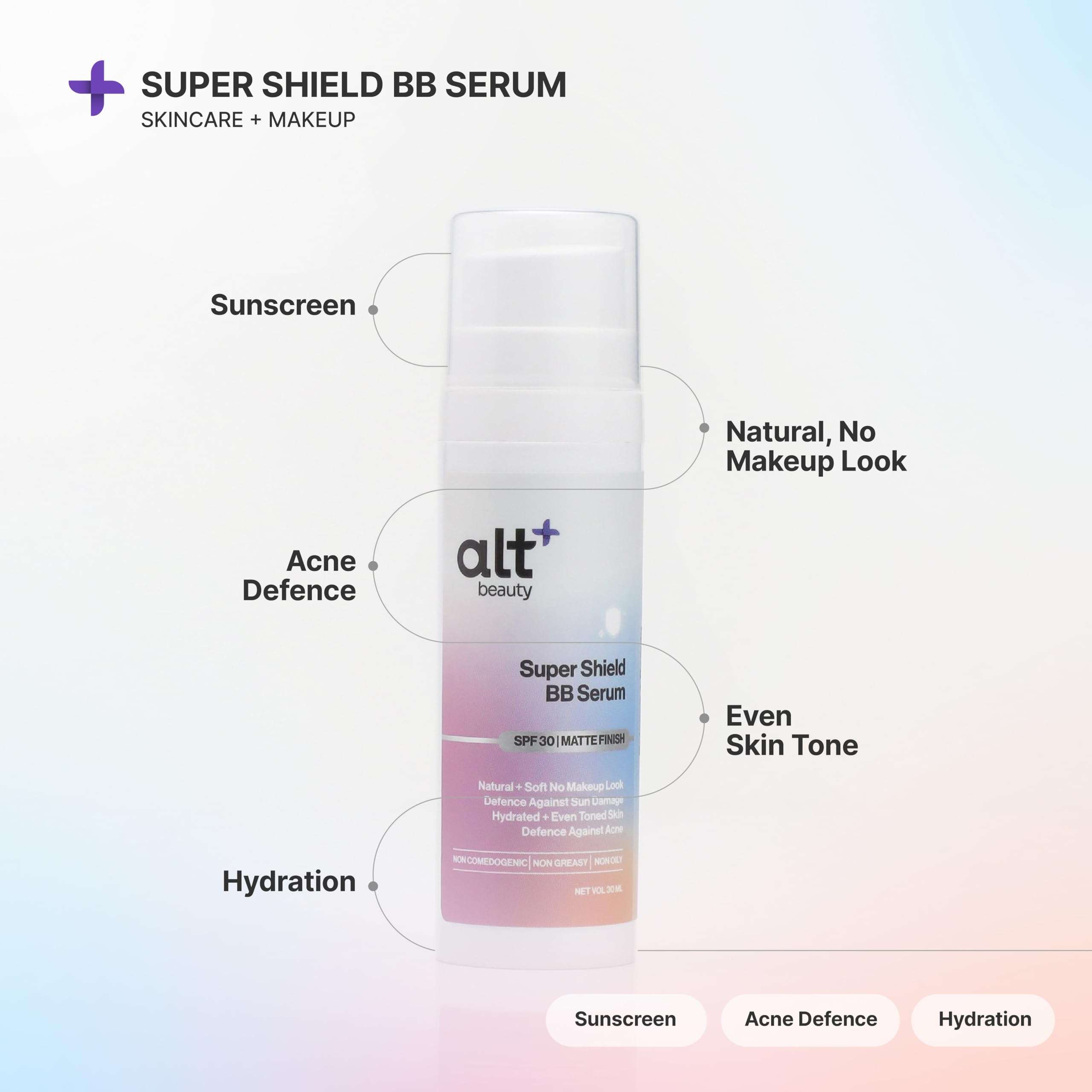 altBeauty Super Shield BB Serum for Natural, No Make up Look | Sun Protection, Defense Against Acne and Acnescars | Deep Hydration & Even Tone Skin | Designed by Dermatologist - 30ml 3