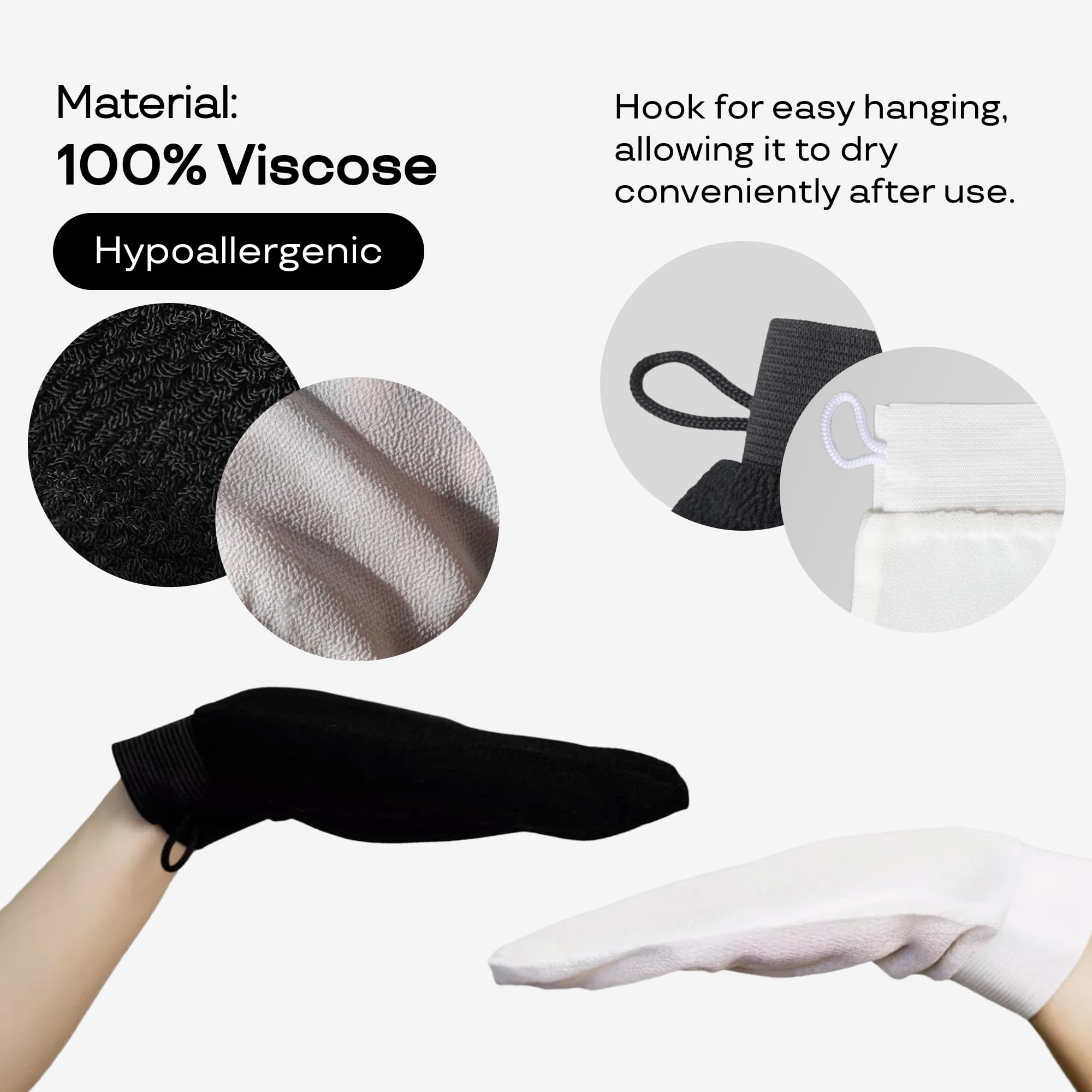 2-Pack Deep Exfoliating Mitts – 100% Viscose Deep Scrub Gloves for Dead Skin Removal, Keratosis Pilaris, and Self-Tan Prep – Body Renewal Tool for Smoother, Healthier Skin 6