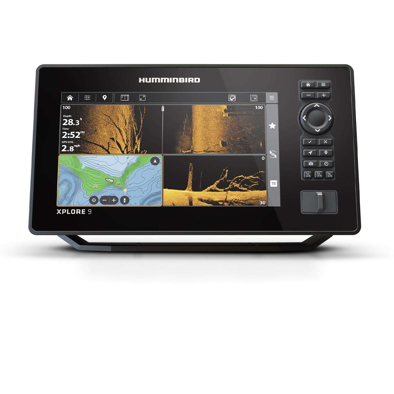 Humminbird XPLORE 9 GPS Fish Finder with Transducer, MEGA Side Imaging+ & HD Touchscreen Display 1