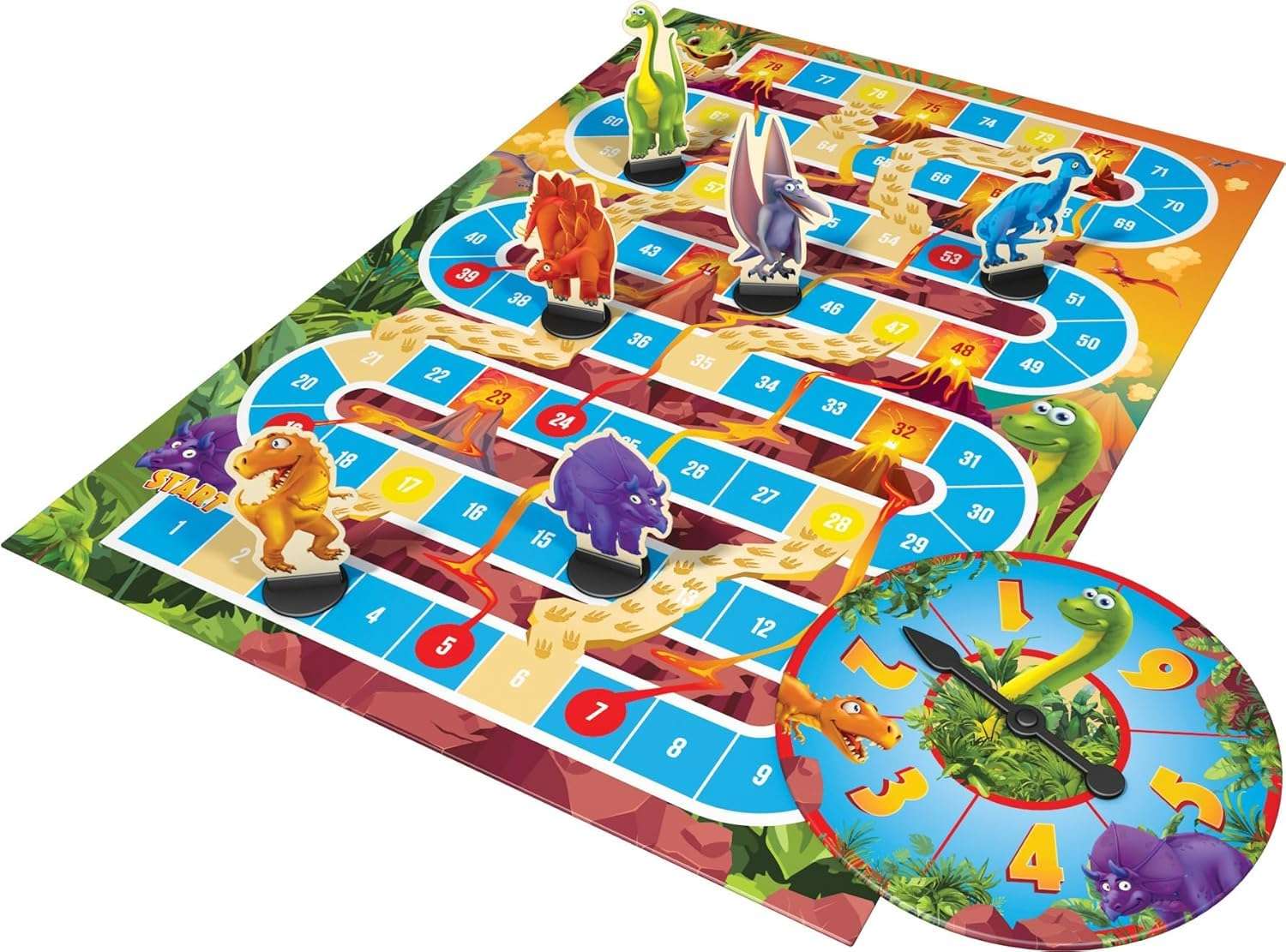 Dinosaur Snakes and Ladders Game – No Reading Required – Preschool Board Game for Ages 3 and up by Outset Media 3