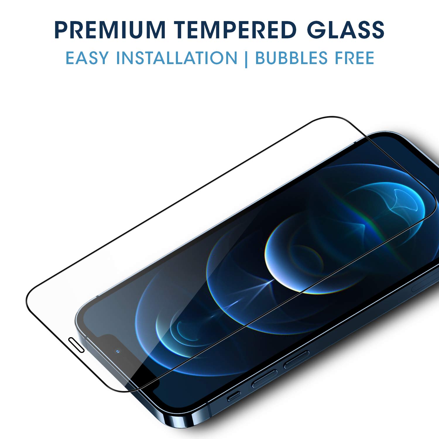 GRIPP® 0.3mm Ultimate 3D Tempered Glass Screen Protector for iPhone 12 & iPhone 12 Pro (6.1") with Edge to Edge Full Coverage and 9H Hardness Anti-Scratch Shockproof Protection Screen Cover Shield- Black 5