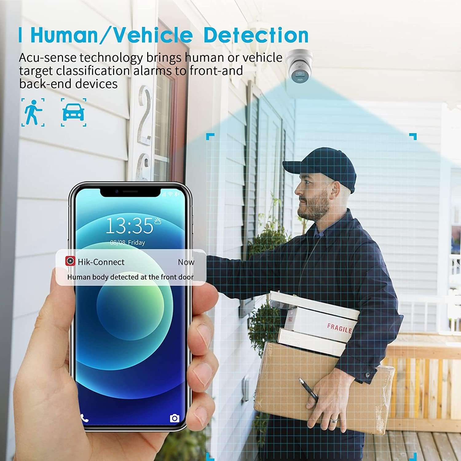 HIKVISION Full HD 4 Channel DVR, 2 MP 1 Outdoor & 1 Indoor Cameras [COLOR NIGHT VISION + BUILT-IN AUDIO MIC + SMART DUAL LIGHT + MOTION DETECTION]+500 GB HDD+4 Ch SMPS, USEWELL Cable+BNC/DC Set, WHITE 4