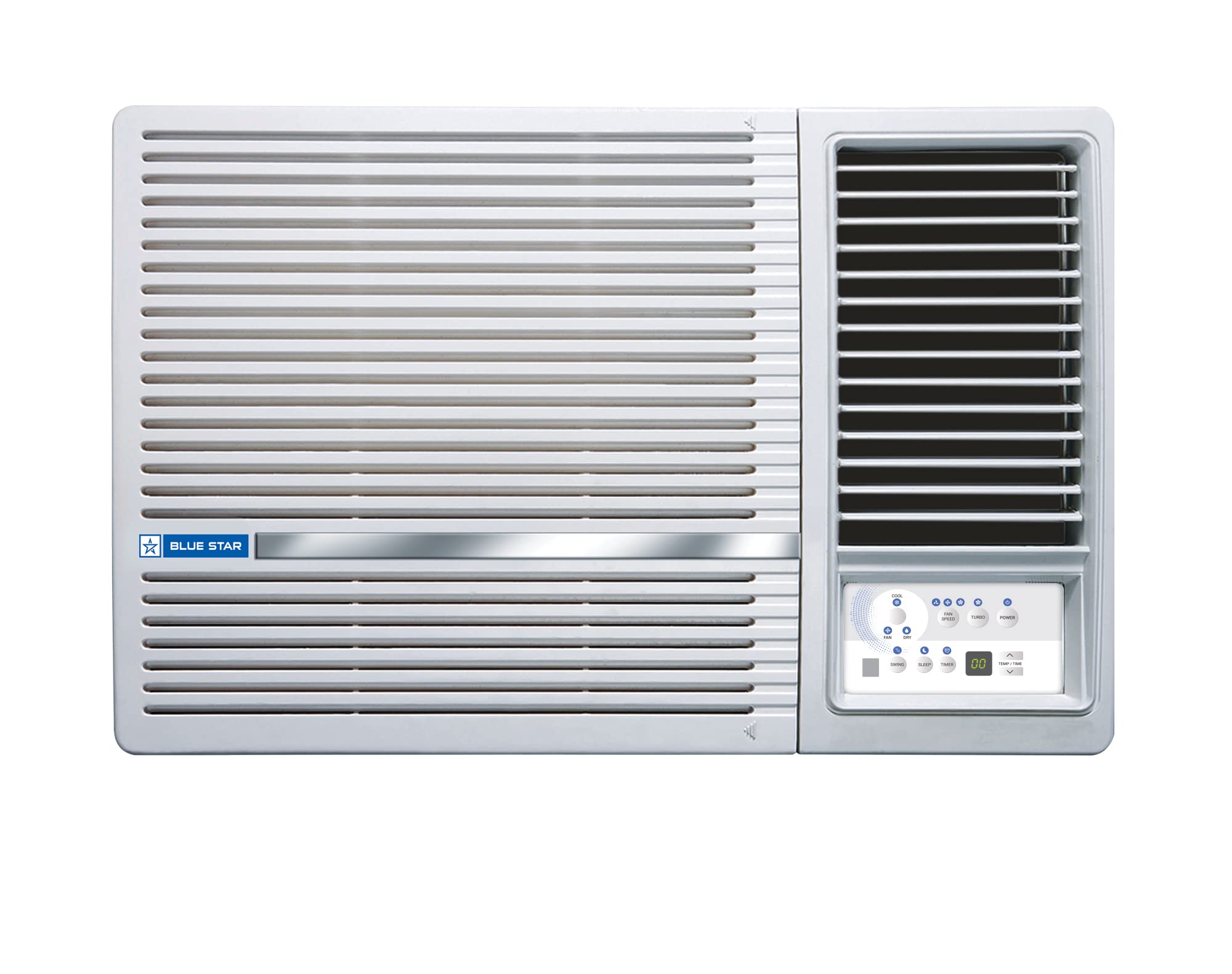 Blue Star 1.5 Ton 3 Star Fixed Speed Window AC (Copper, Turbo Cool, Fan Modes-Auto/High/Medium/Low, Hydrophilic Blue Fins, Dust Filters, Self-Diagnosis, WFD318L, White)