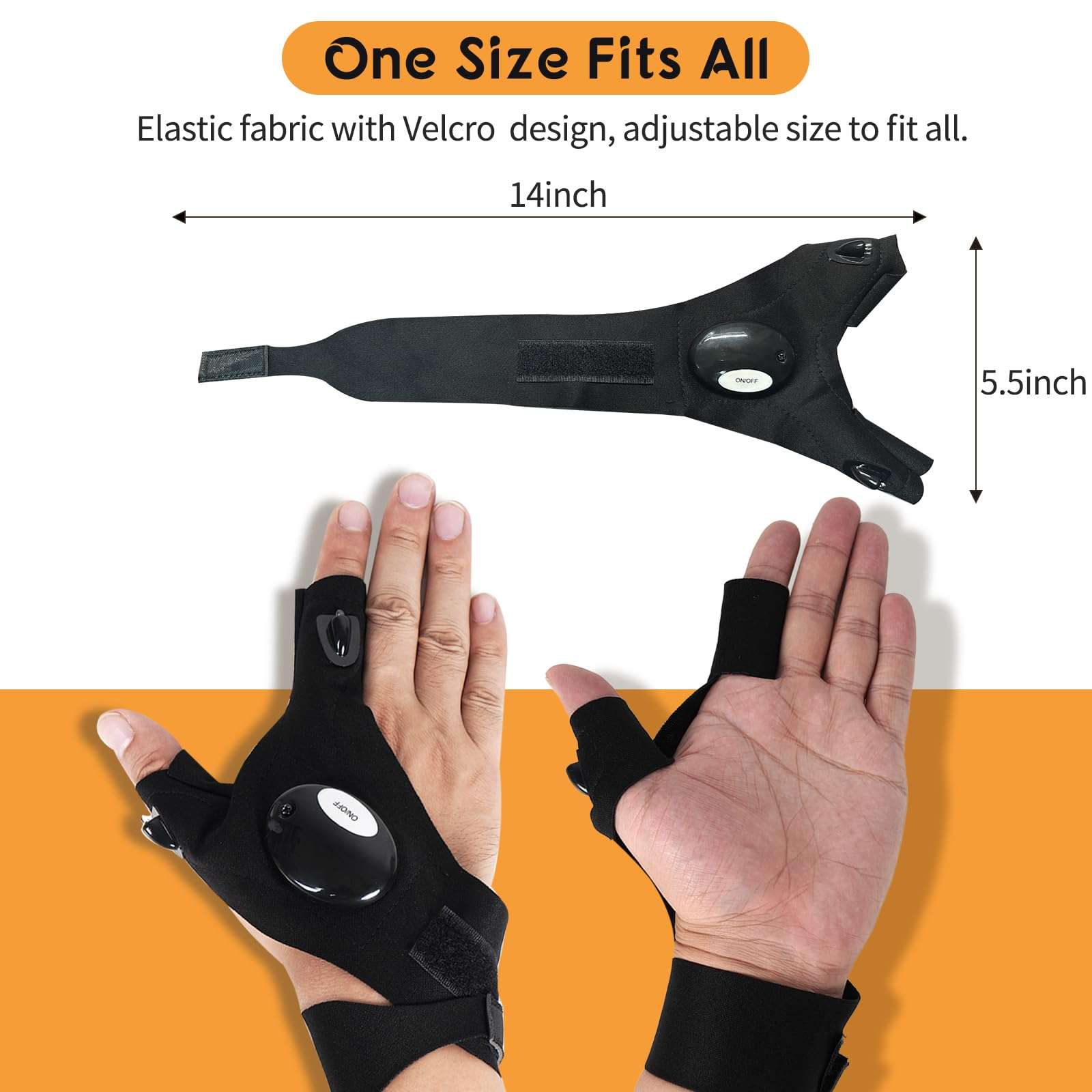 Grace Marci LED Flashlight Gloves, Day Gifts for Man Boyfriend Husband Dad, Unique Man Gifts, Cool Gadget for Repairing Cars, Survival Camping Hiking Rescue Tool LED Gloves Flashlight 4