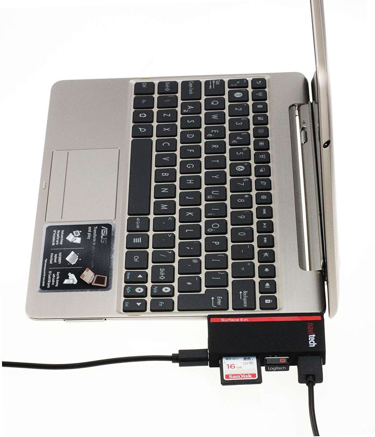 Navitech 2 in 1 Laptop/Tablet USB 3.0/2.0 HUB Adapter/Micro USB Input with SD/Micro SD Card Reader Compatible with Alienware AREA-51M Gaming 17.3 Inch Laptop 3