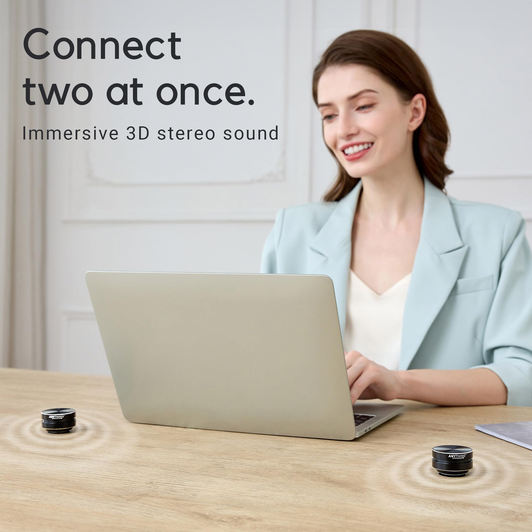 Anything Speaker - Portable Mini Bluetooth Speaker 2024 - Turn Anything Into A Speaker - Wireless Bone Conduction Induction Vibration Humbird + Gift Box - Travel Sized, 360° Sound (Black) 6