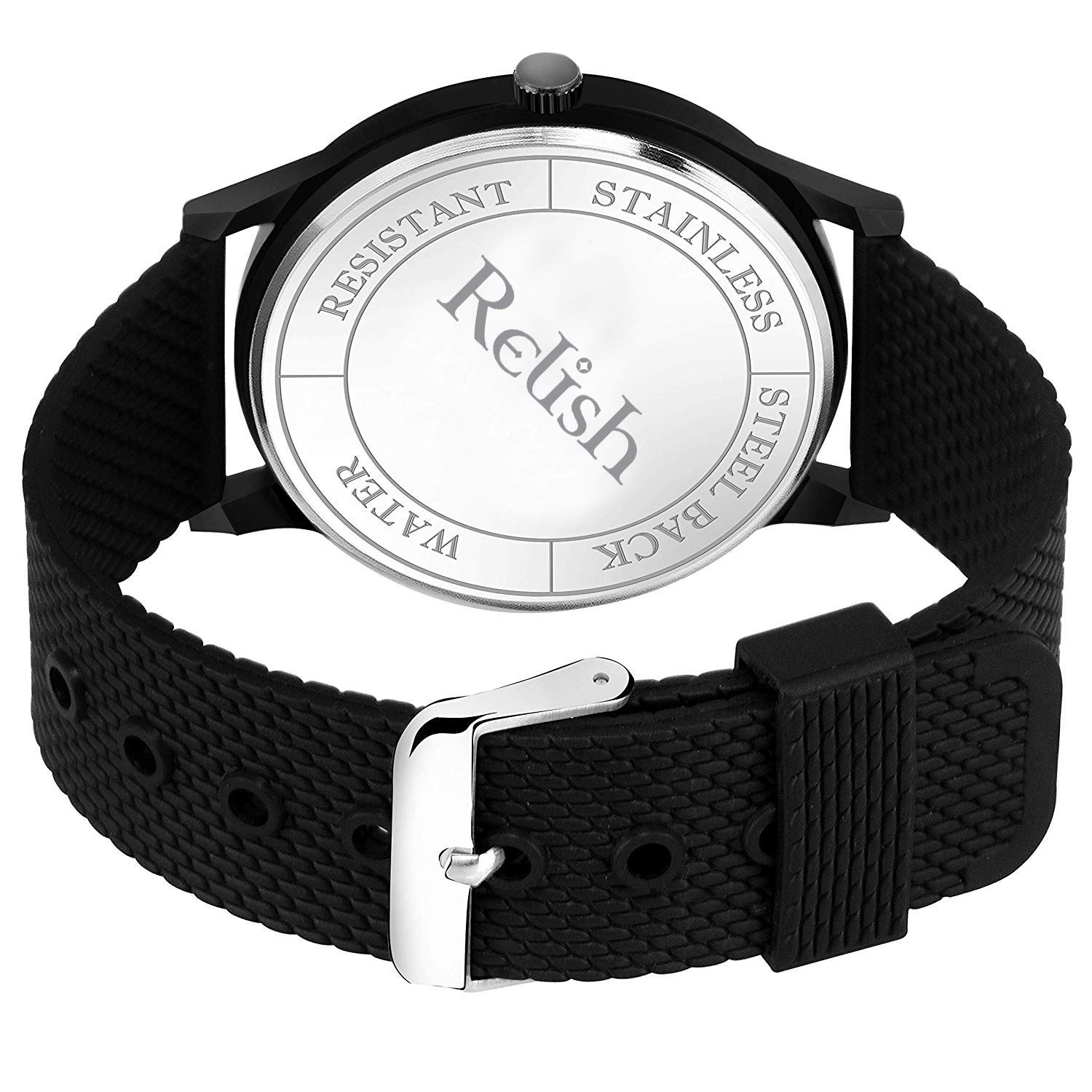 Relish Analogue Men's & Boy's Watch, Black Caps and Reversible PU-Leather Belt Combo for Gifts (Black4) 4