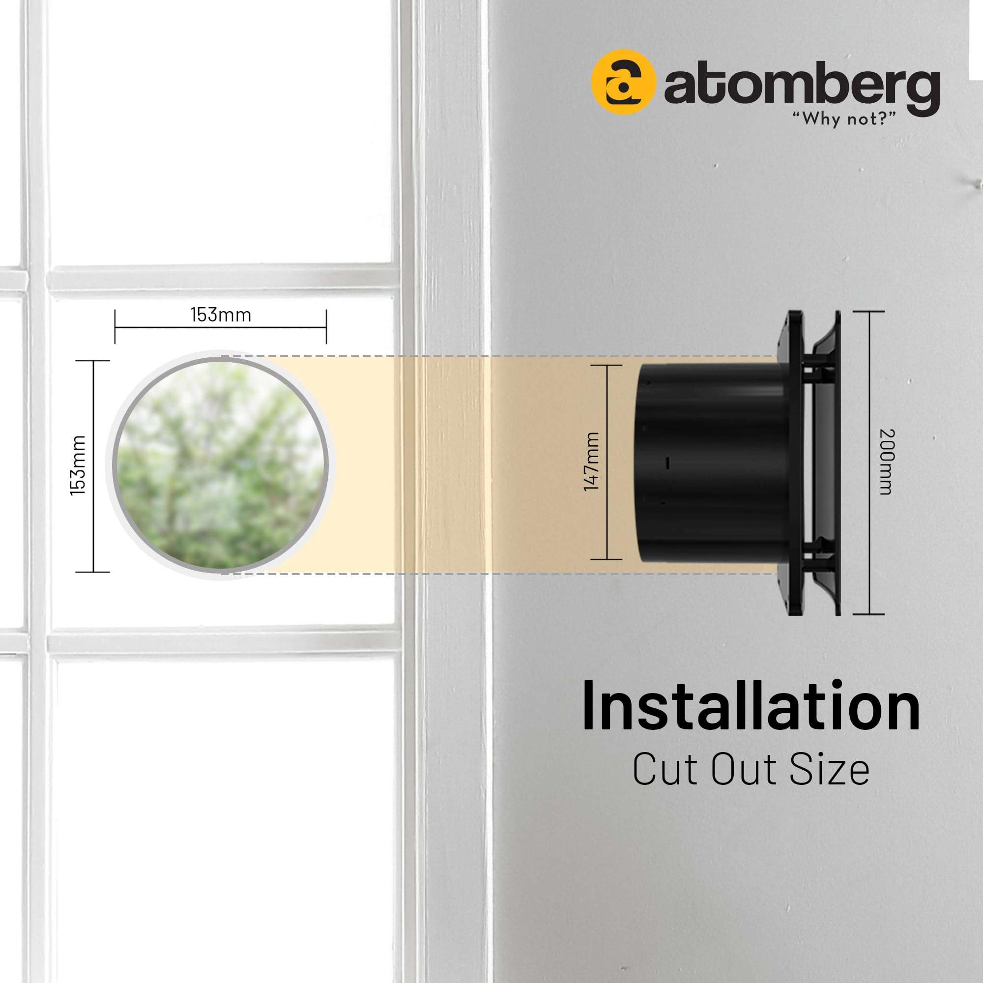 atomberg Studio Exhaust 150mm | Suitable for Bathroom, Kitchen | BLDC Motor | Easy to Clean | 1+1 Year Warranty (Gloss Black) 4