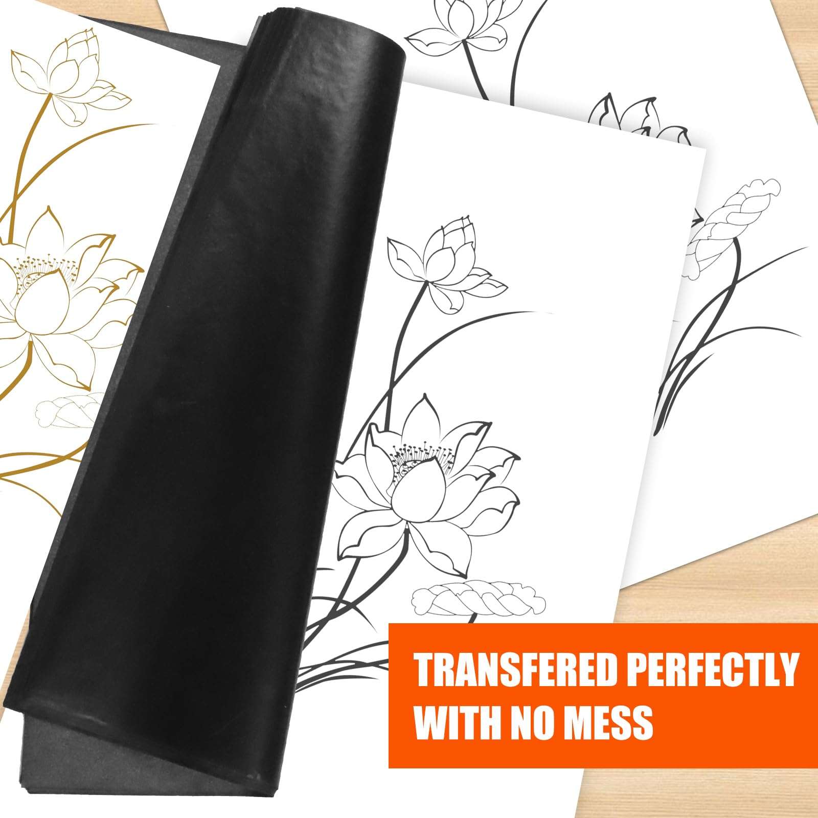 200 Sheets Carbon Paper Black Graphite Paper Transfer Tracing Paper and 5 Pieces Ball Embossing Styluses for DIY Woodworking, Paper, Canvas and Other Art Craft Surfaces 6