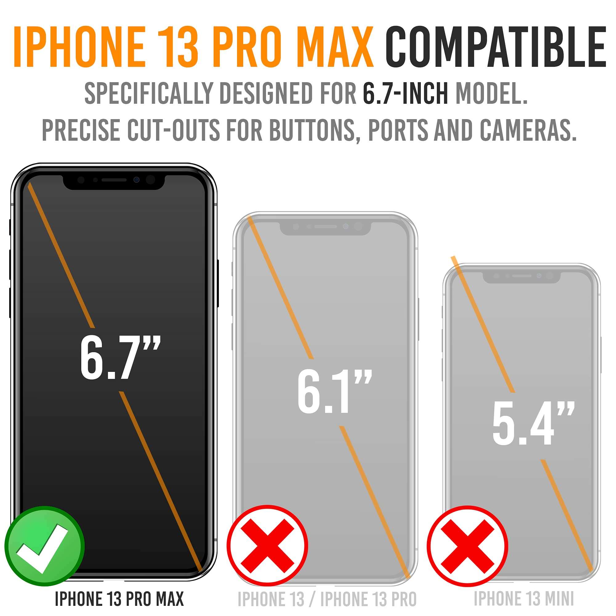 Battery Case for iPhone 13 Pro Max (6.7 inch), 6500mAh Slim Portable Protective Extended Charger Cover with Wireless Charging, Lightning Input Compatible w/Apple Pay, CarPlay (BX13 Pro Max) - Black 3