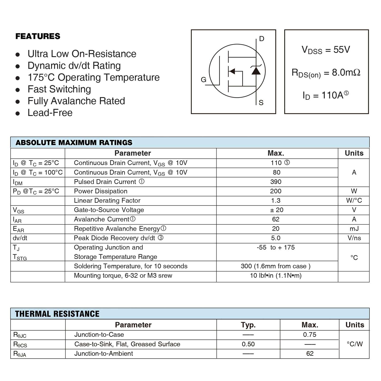ALLECIN IRF3205 MOSFET Transistors 55V 110A IRF3205PBF N-Channel Power MOSFETS Transistor 55 Volt 110 Amp TO-220 (Pack of 10pcs) 4