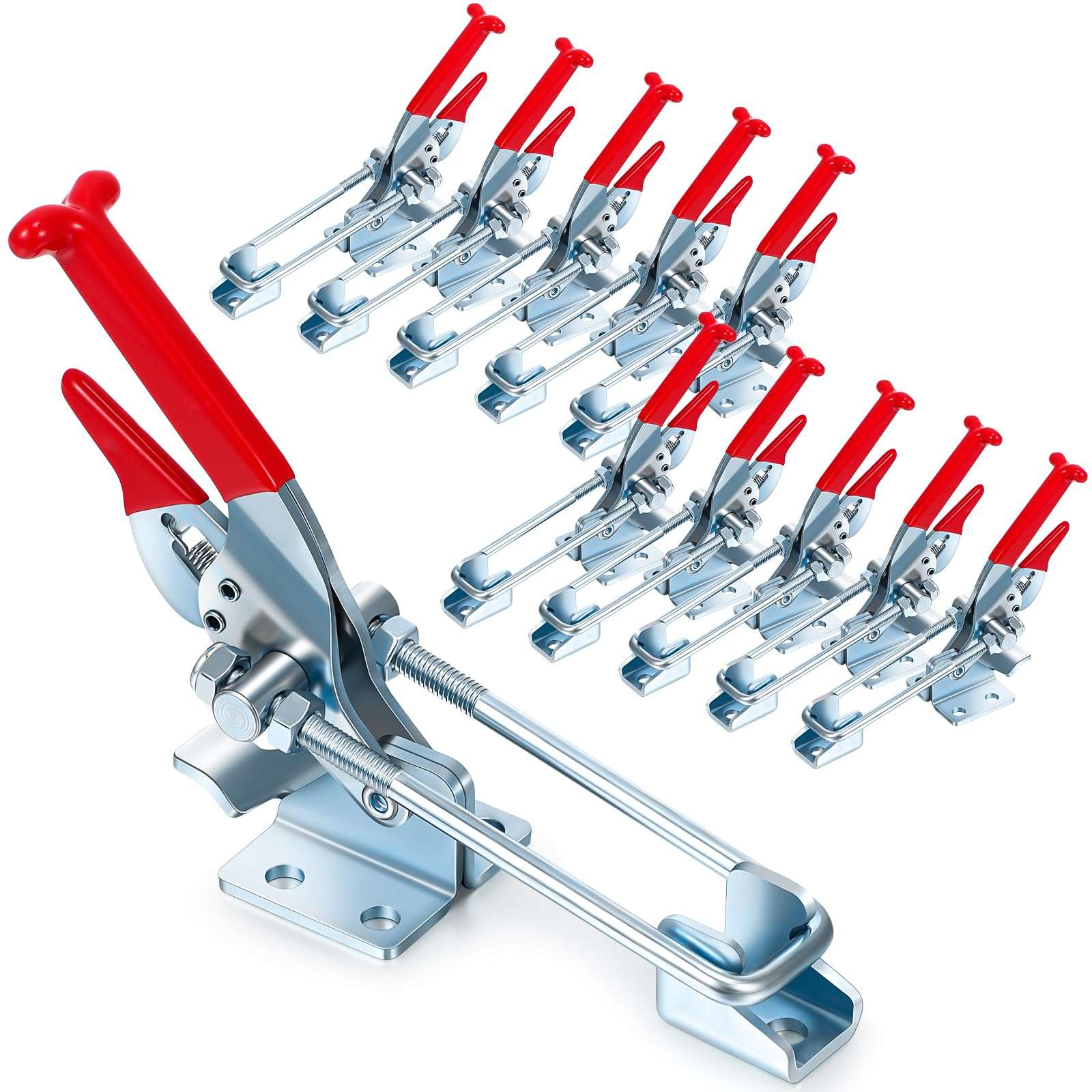 Yaocom 10 Pack 2000lbs Toggle Clamp 431 Heavy Duty Toggle Latch Clamp Adjustable U Bolt Self Lock Latch for Tire Carrier, Trailer and Door Hardware, Smoker Lid and More 7.87 Inch(433 Type) 1