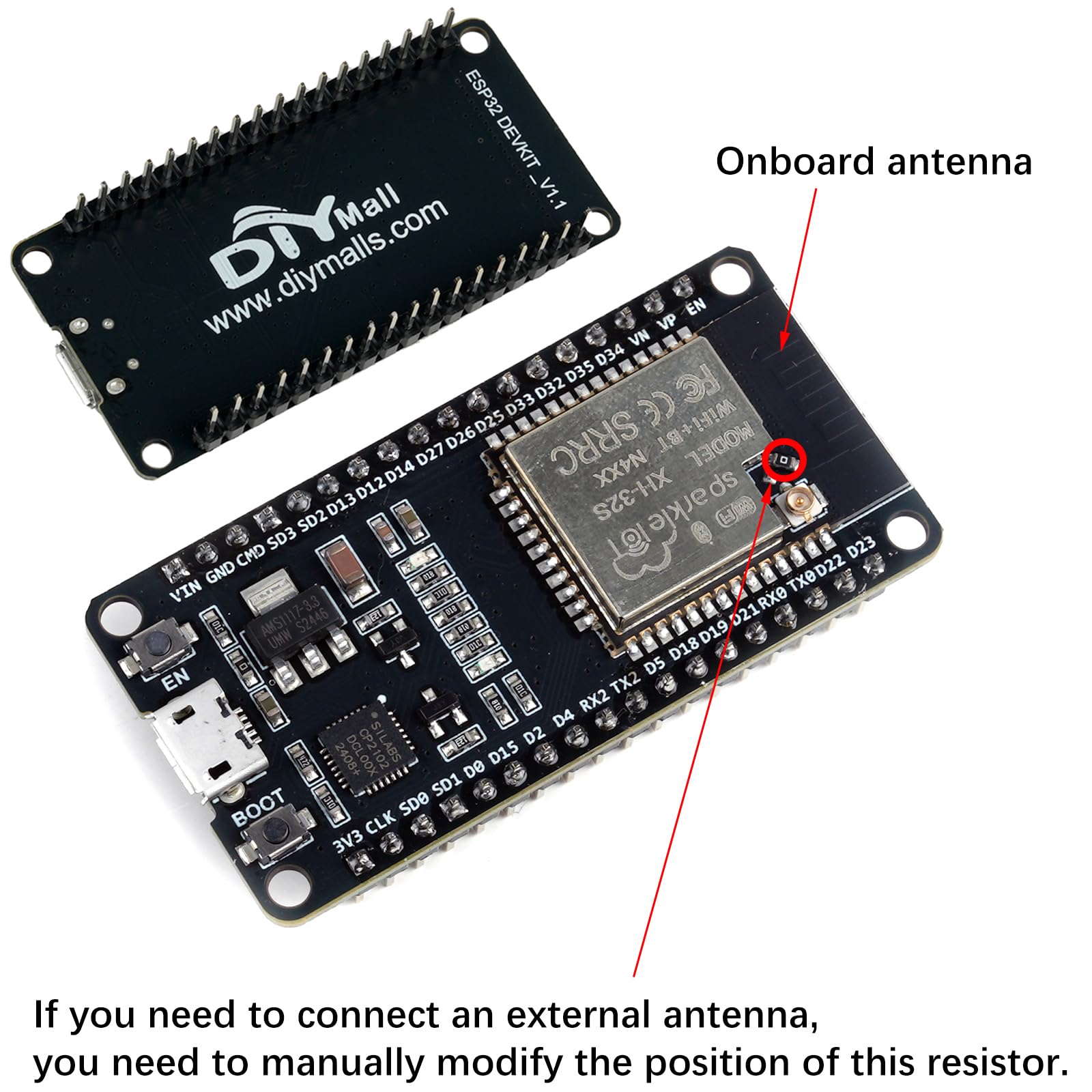 DIYmall ESP32 DEVKIT ESP32-S3 Development Board 36Pins ESP32 ESP-32S 2.4GHz WiFi+BT BLE Dual-core Dev Module CP2102 for Arduino DOIT ESP32-WROOM-32 2
