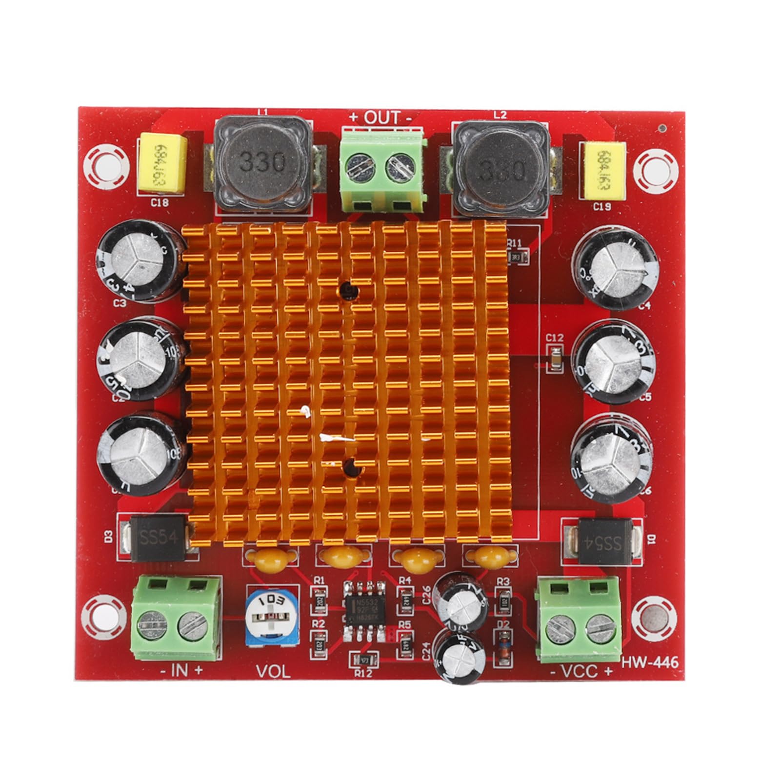 Power Amplifier Board: HW 446 Single Track Amplifier 150W Output TPA3116DA Chip Digital Audio Power Amplifier Board 1