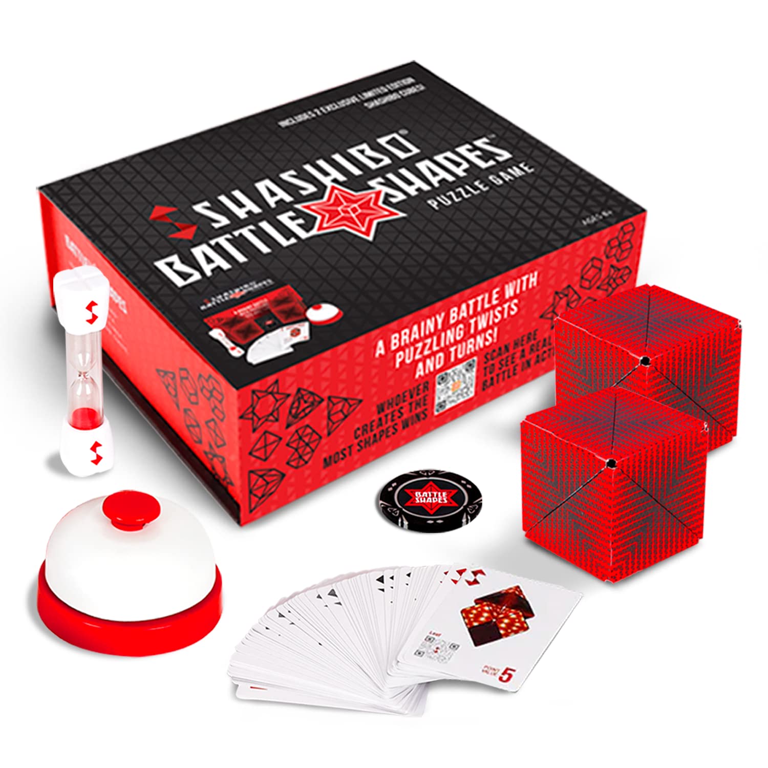 SHSHAIBO Battle Shapes Magnetizing Puzzle Game – Play Solo or with a Friend - Challenging Shape Shifting Box Game for Adults & Kids Ages 8+ with Puzzling Twists and Turns by Fun in Motion Toys